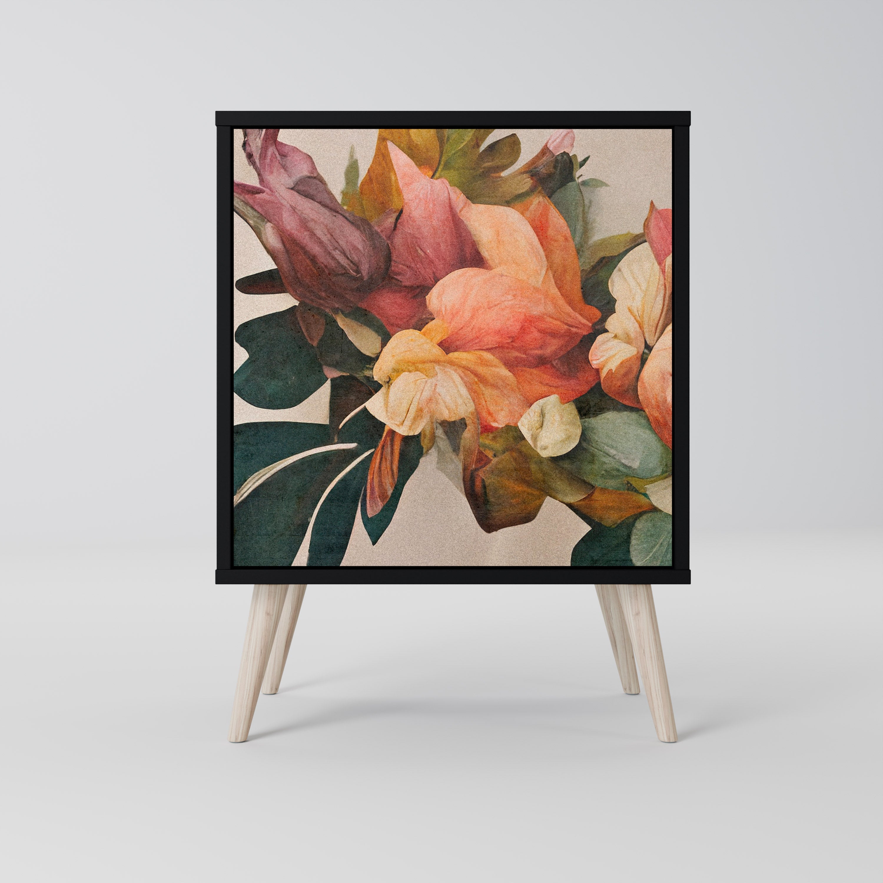 STYLISH BEAUTY Aparador de 1 Porta em Acabamento Preto