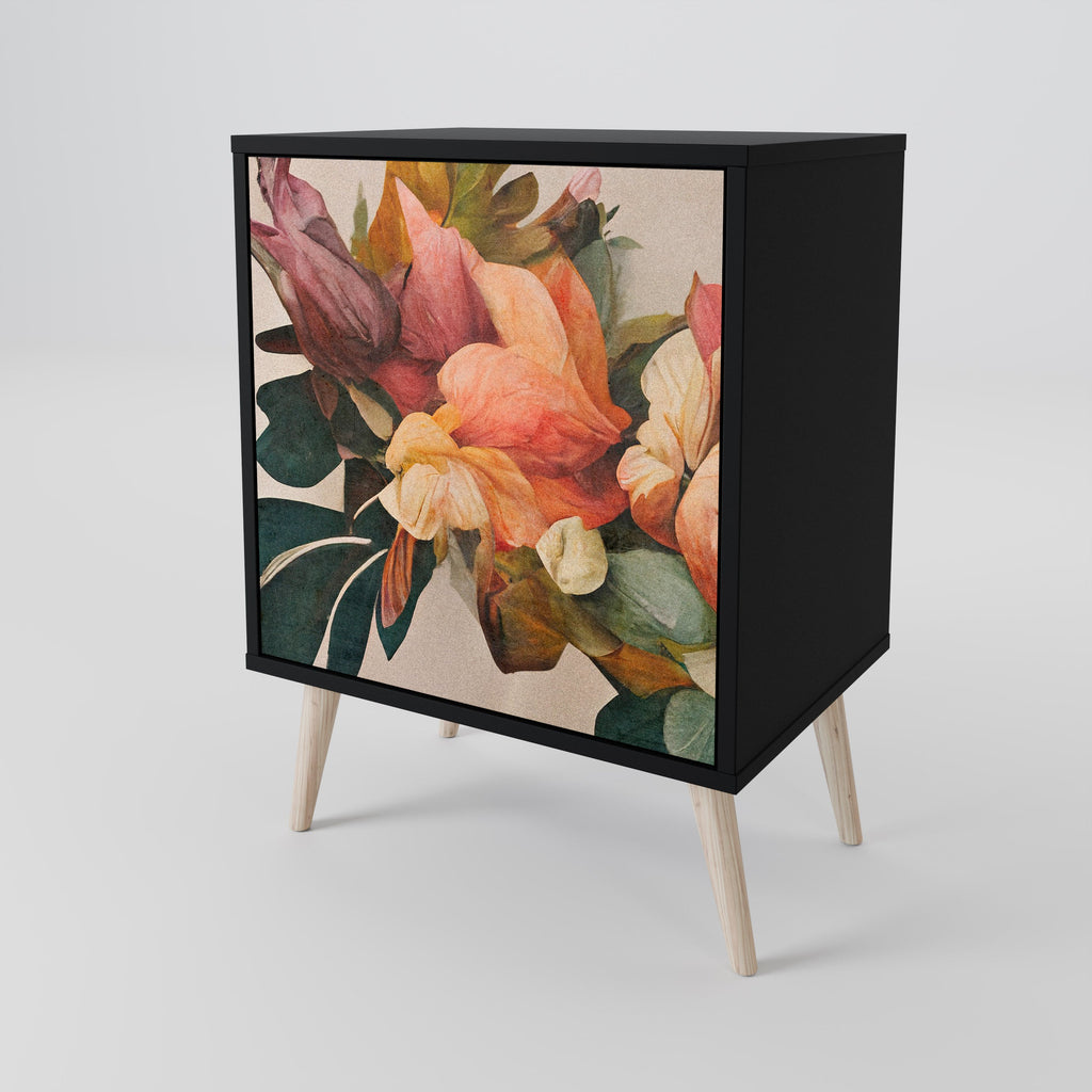 STYLISH BEAUTY Aparador de 1 Porta em Acabamento Preto