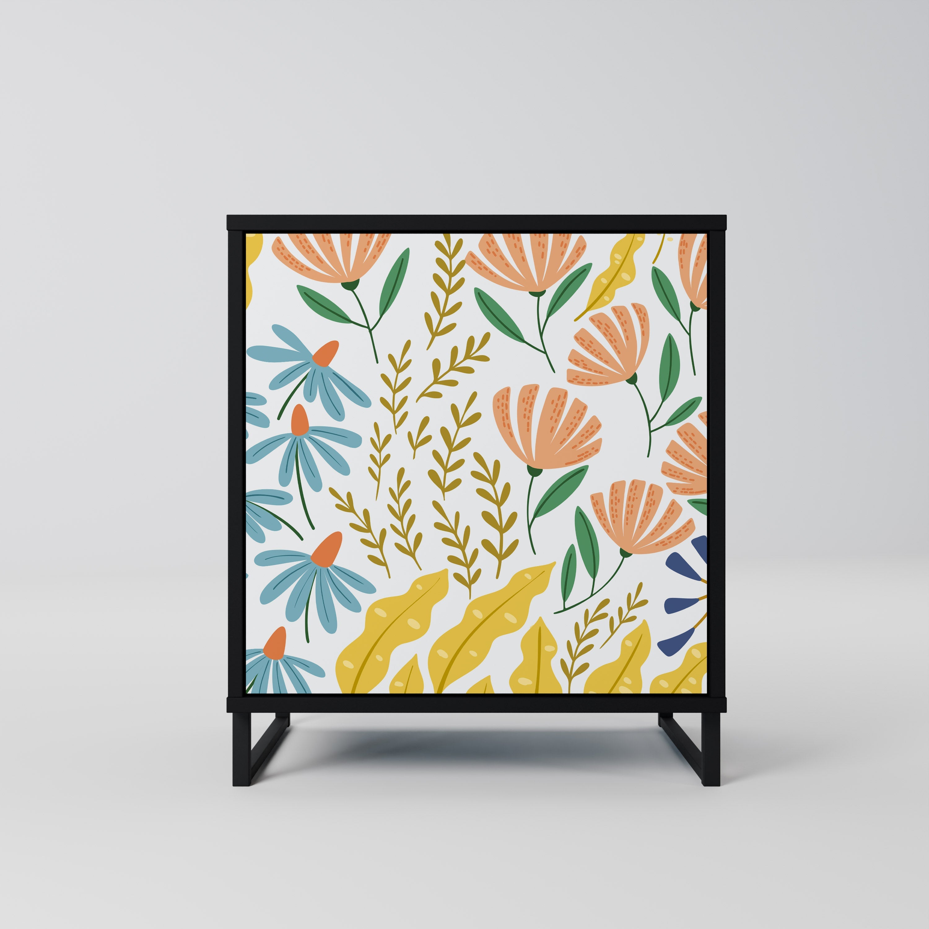 HELLO SPRING Aparador de 1 Porta em Acabamento Preto