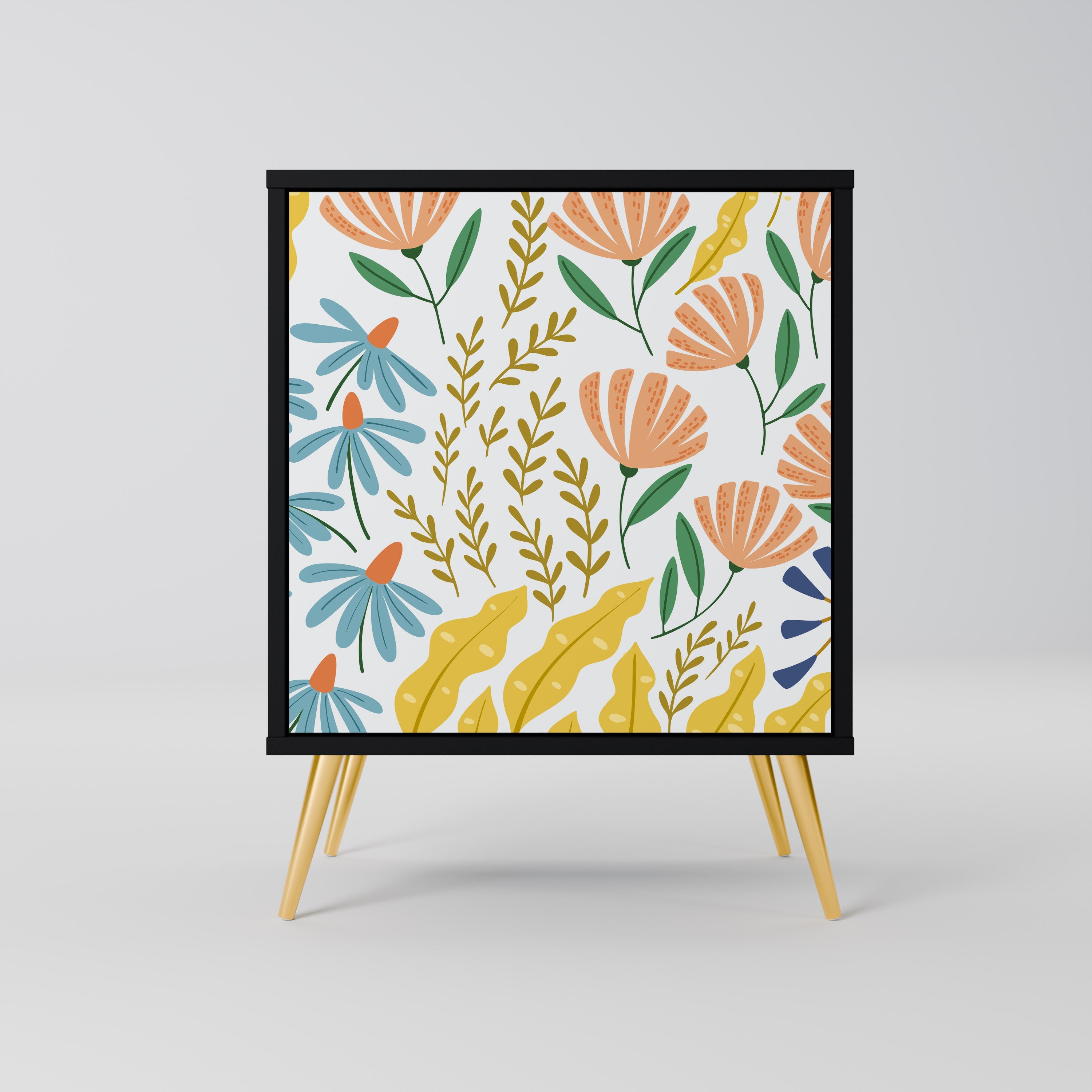 HELLO SPRING Aparador de 1 Porta em Acabamento Preto