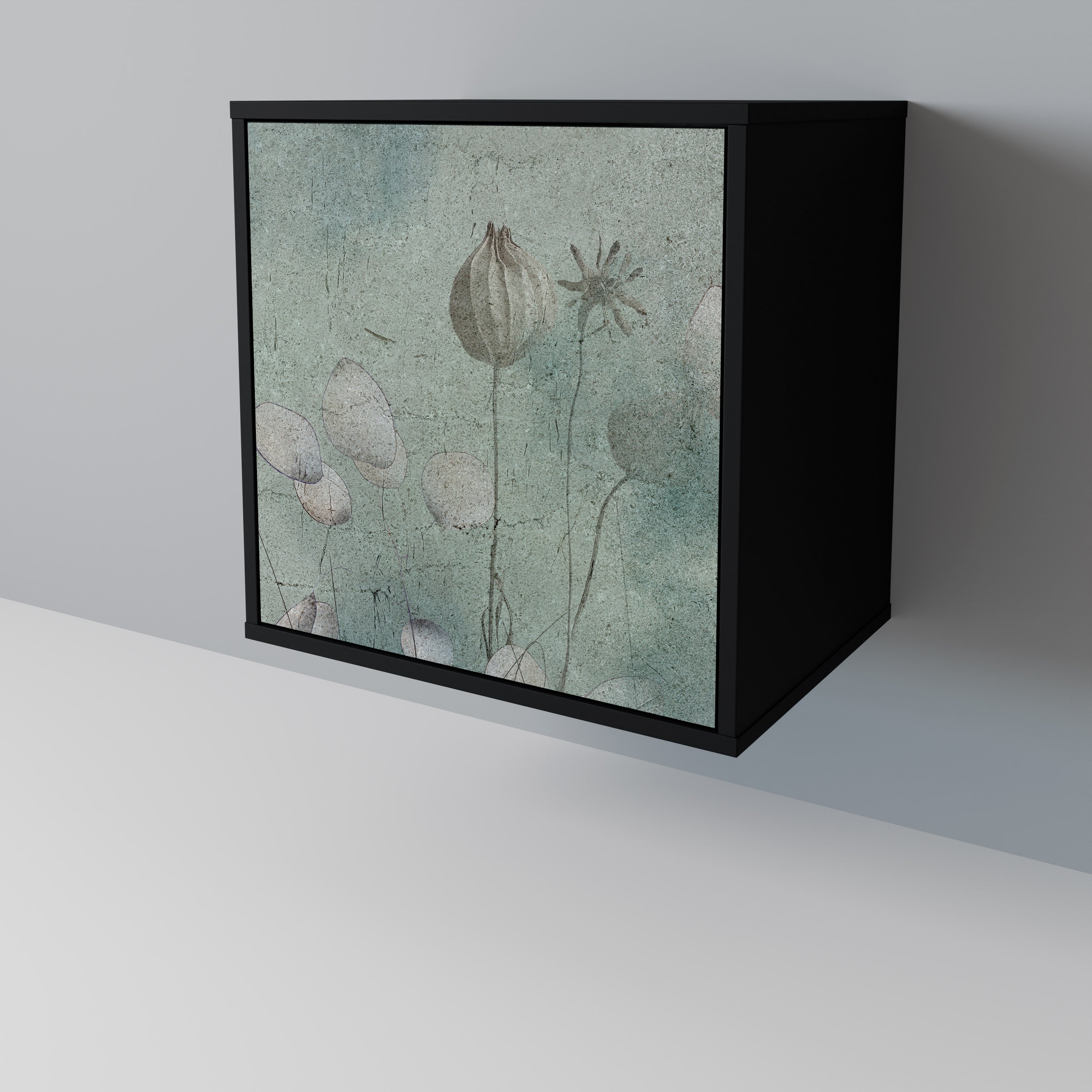 NIGHT LADY Aparador de 1 Porta em Acabamento Preto