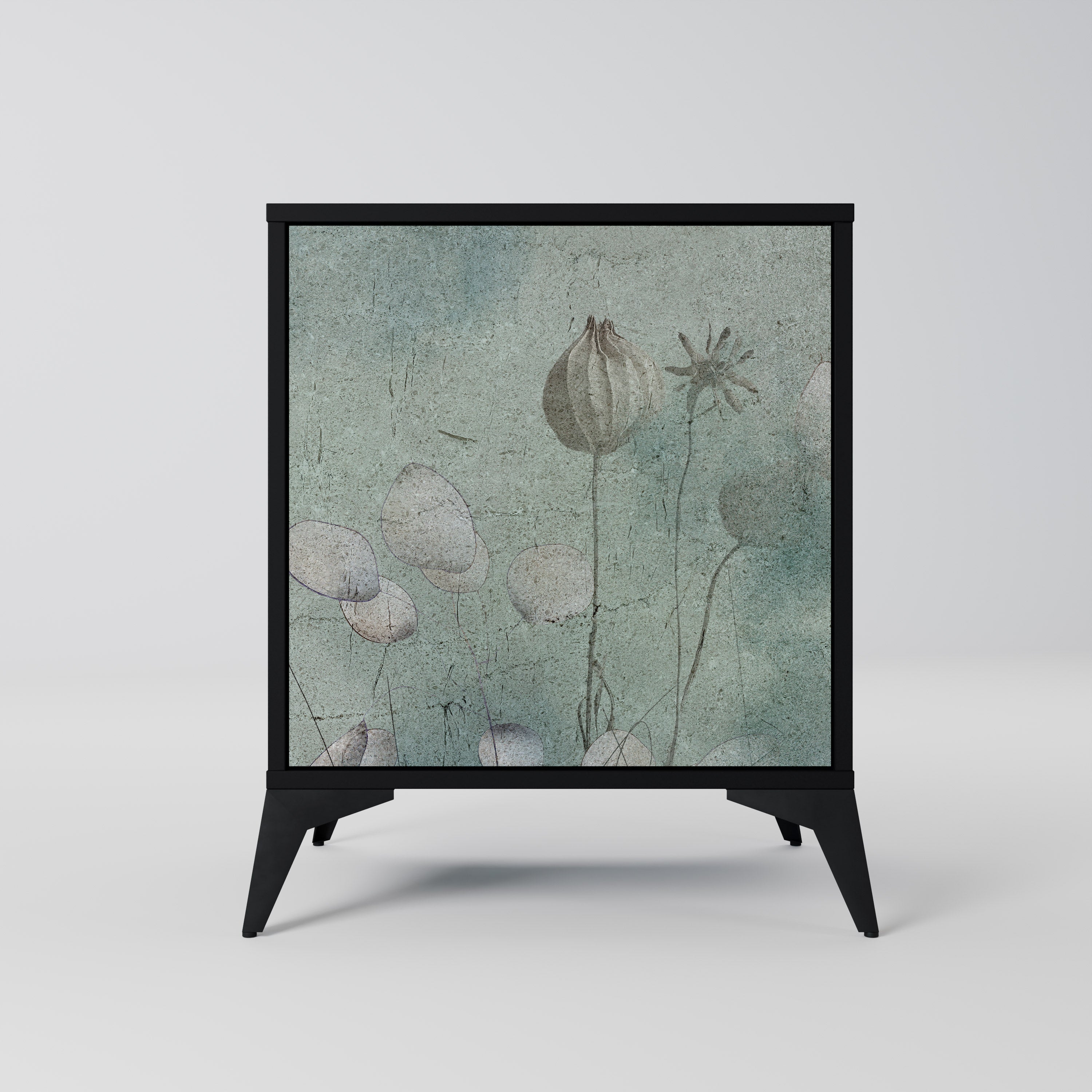 NIGHT LADY Aparador de 1 Porta em Acabamento Preto