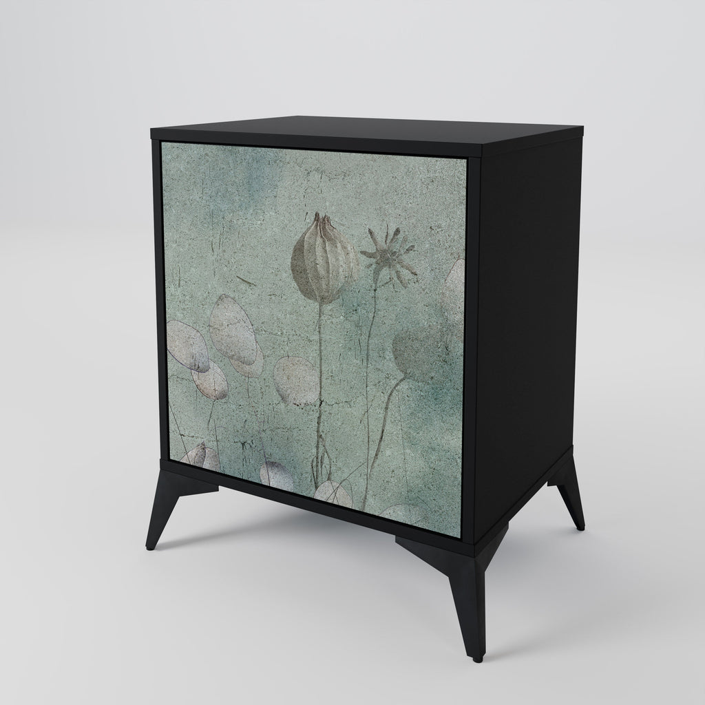 NIGHT LADY Aparador de 1 Porta em Acabamento Preto