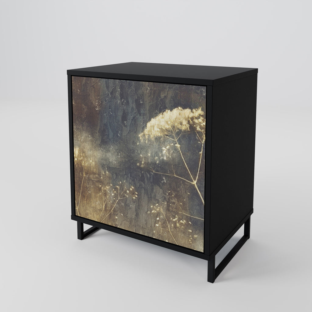 GENTLE POWER Aparador de 1 Porta em Acabamento Preto