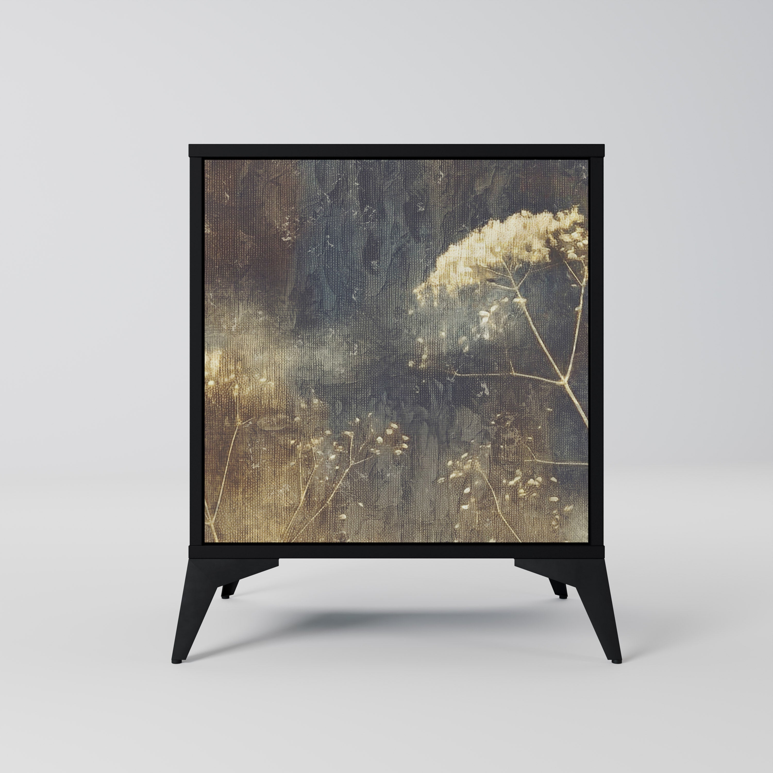 GENTLE POWER Aparador de 1 Porta em Acabamento Preto