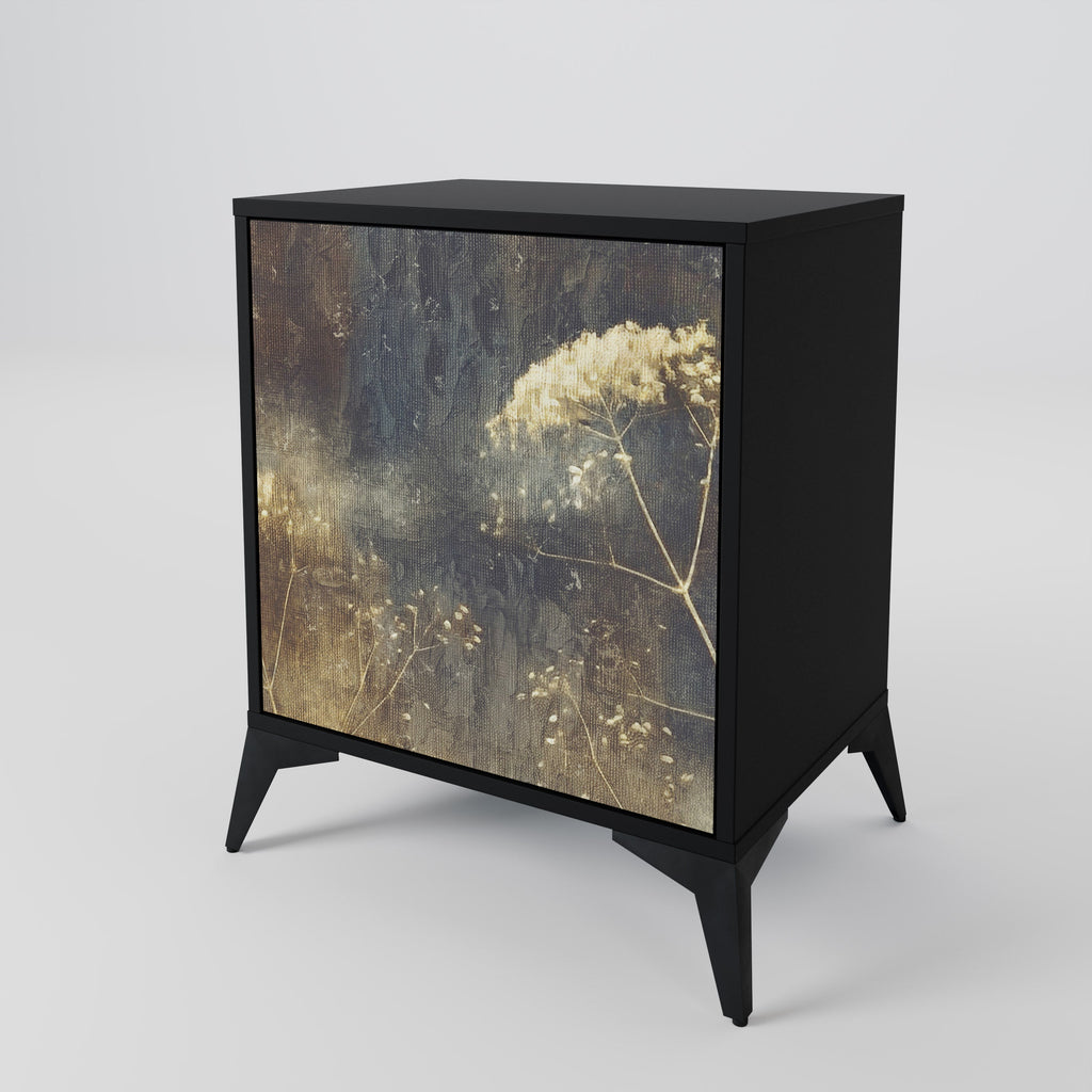 GENTLE POWER Aparador de 1 Porta em Acabamento Preto