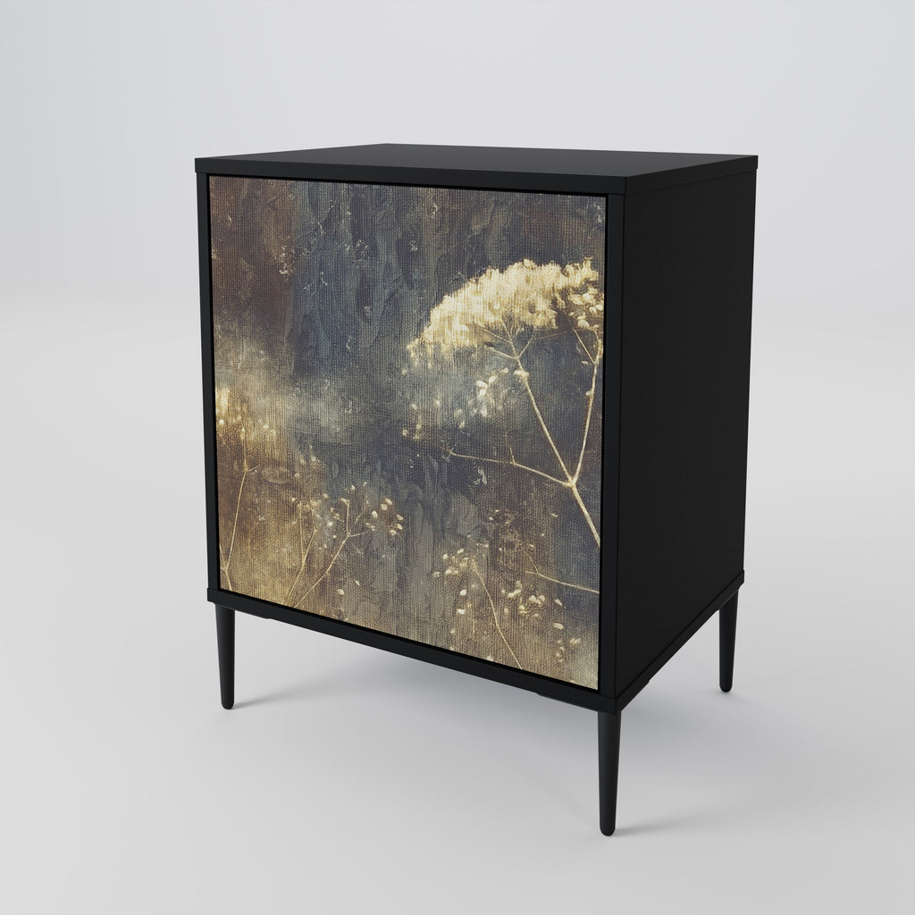 GENTLE POWER Aparador de 1 Porta em Acabamento Preto