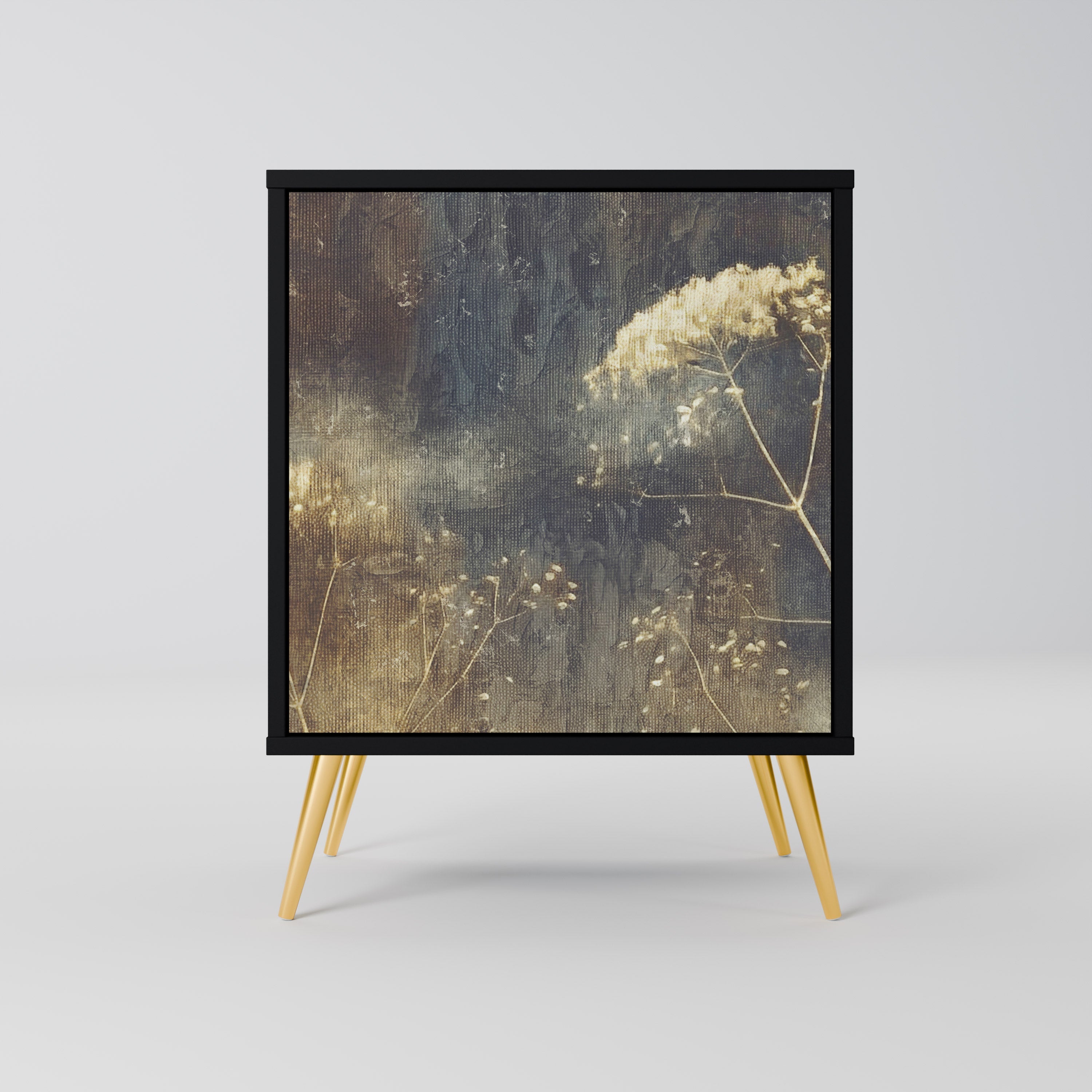 GENTLE POWER Aparador de 1 Porta em Acabamento Preto