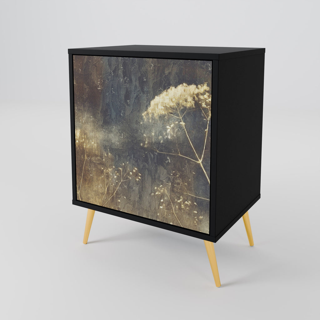 GENTLE POWER Aparador de 1 Porta em Acabamento Preto