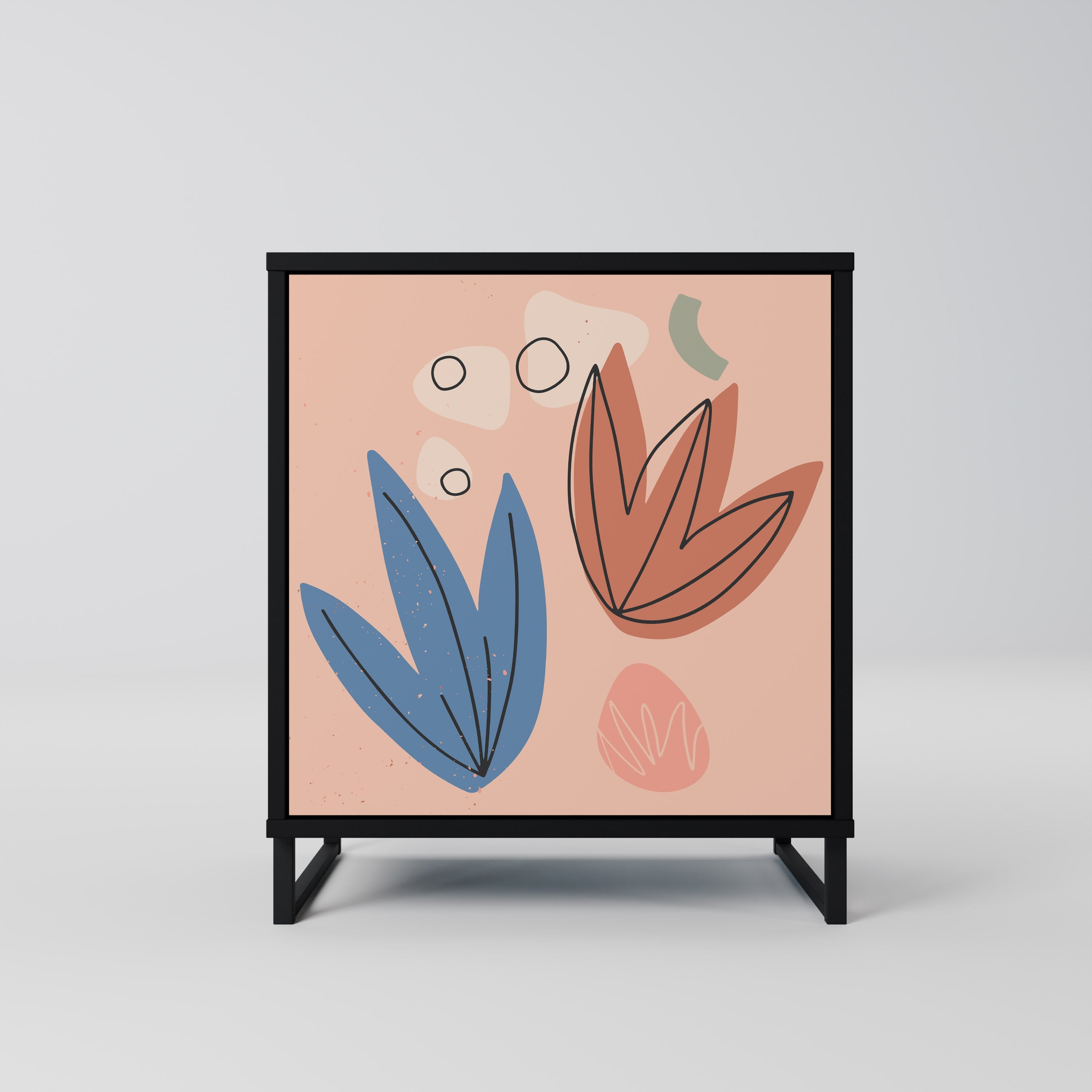 PASTEL DESTINY Aparador de 1 Porta em Acabamento Preto