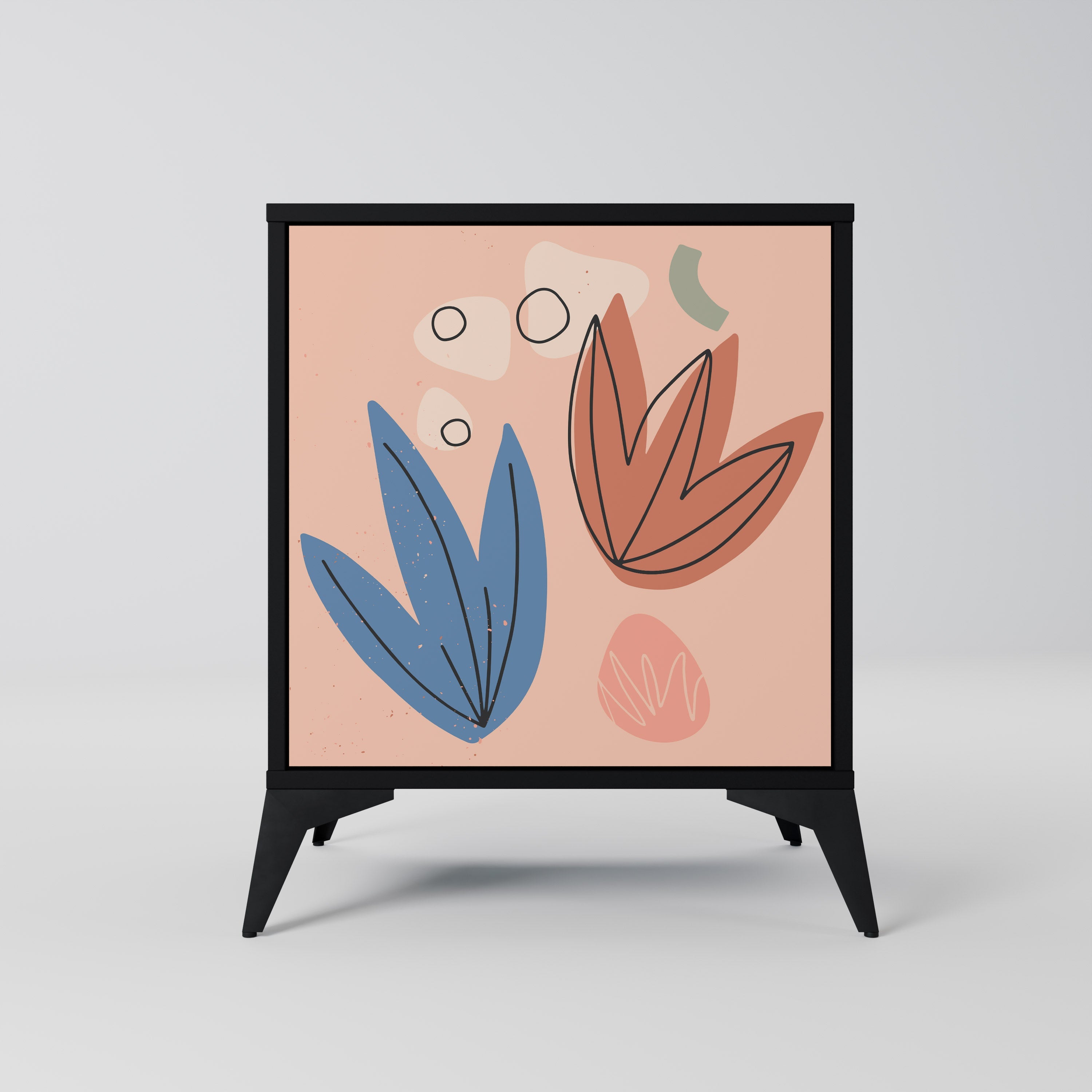 PASTEL DESTINY Aparador de 1 Porta em Acabamento Preto