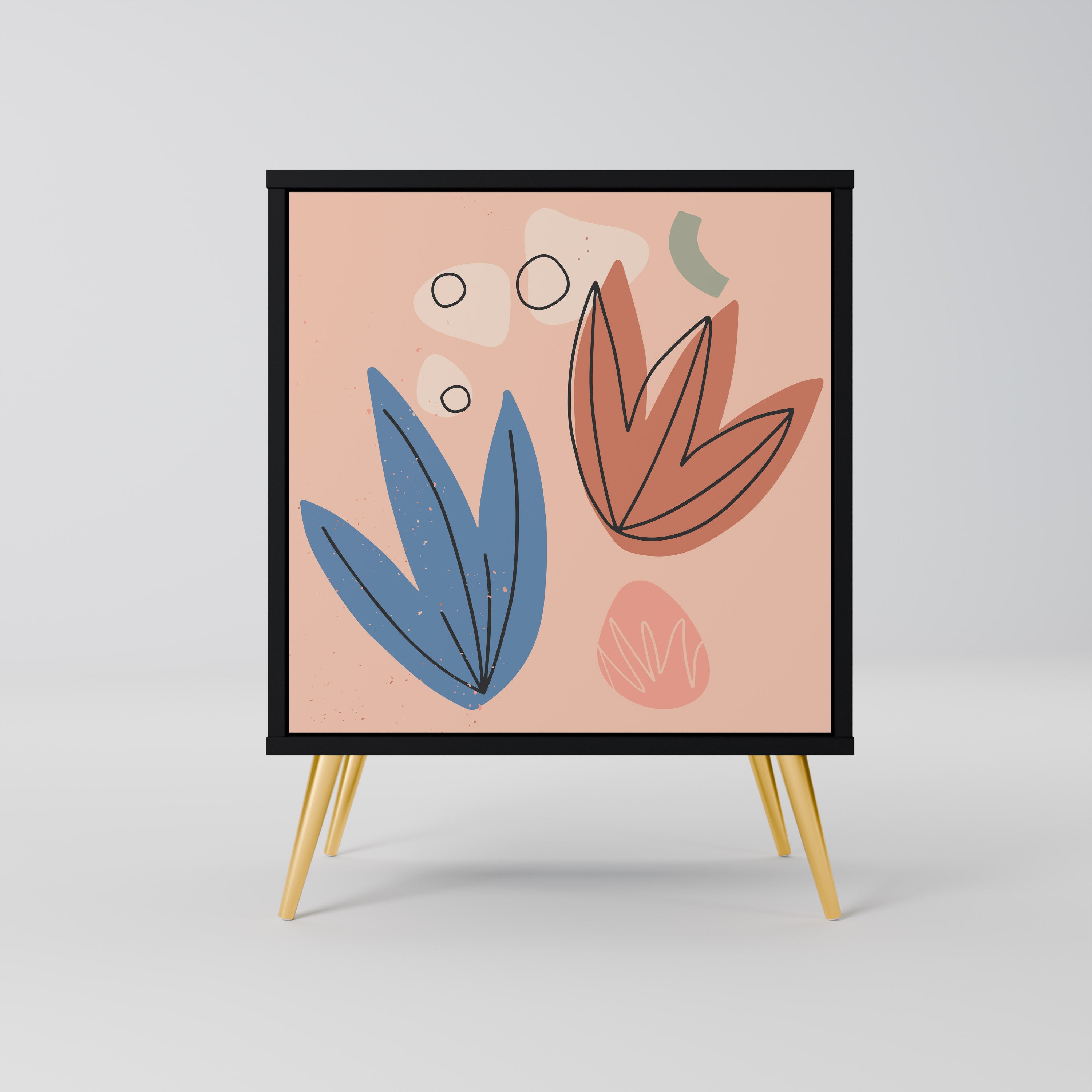 PASTEL DESTINY Aparador de 1 Porta em Acabamento Preto