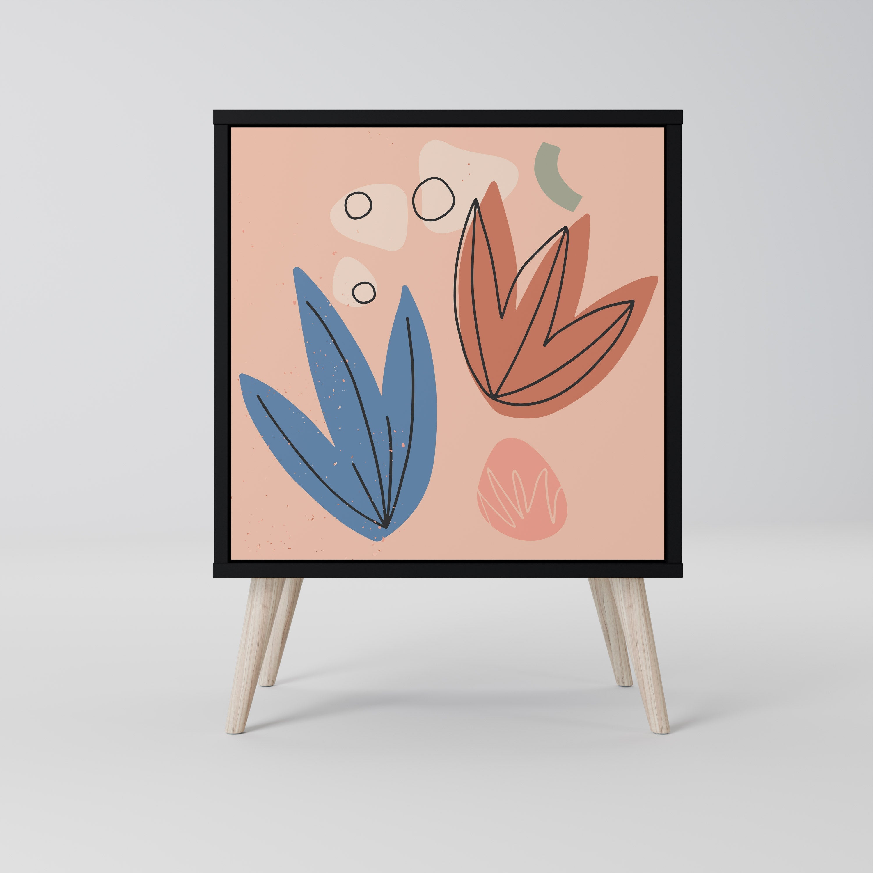 PASTEL DESTINY Aparador de 1 Porta em Acabamento Preto