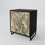 HERBAL GRACE 1-Door Sideboard in Black Finish