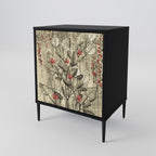 HERBAL GRACE 1-Door Sideboard in Black Finish