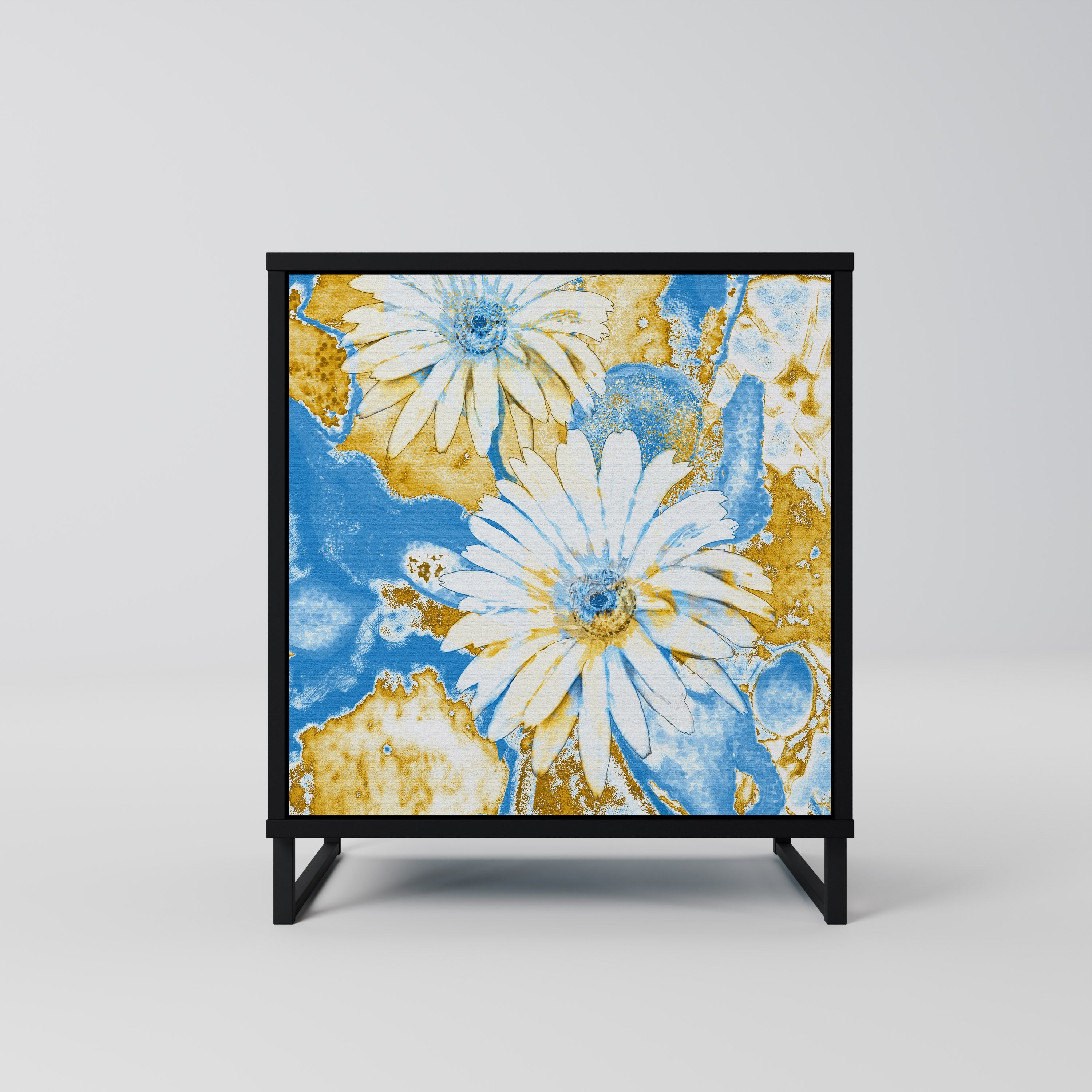 DAISY LUXE Aparador de 1 Porta em Acabamento Preto