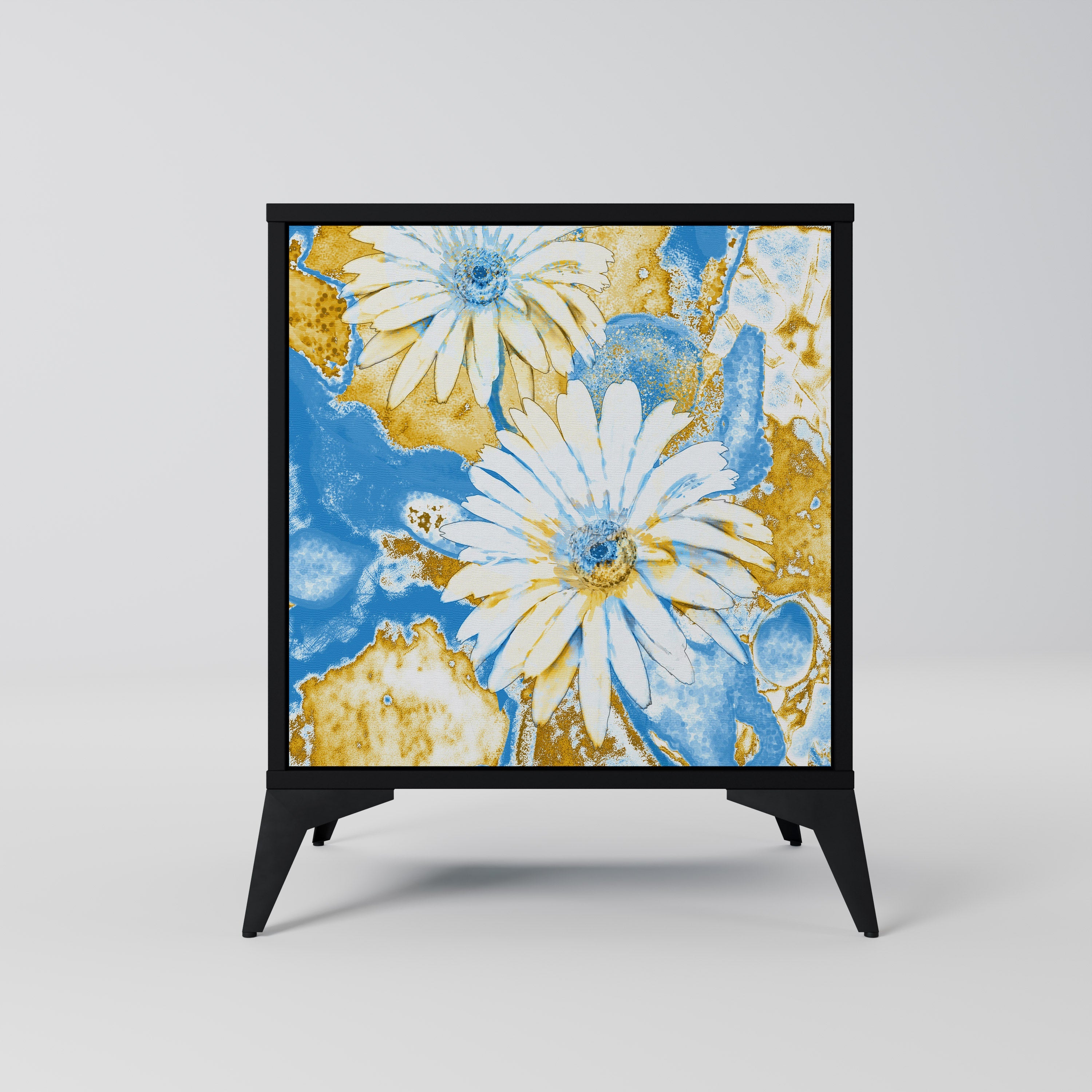 DAISY LUXE Aparador de 1 Porta em Acabamento Preto