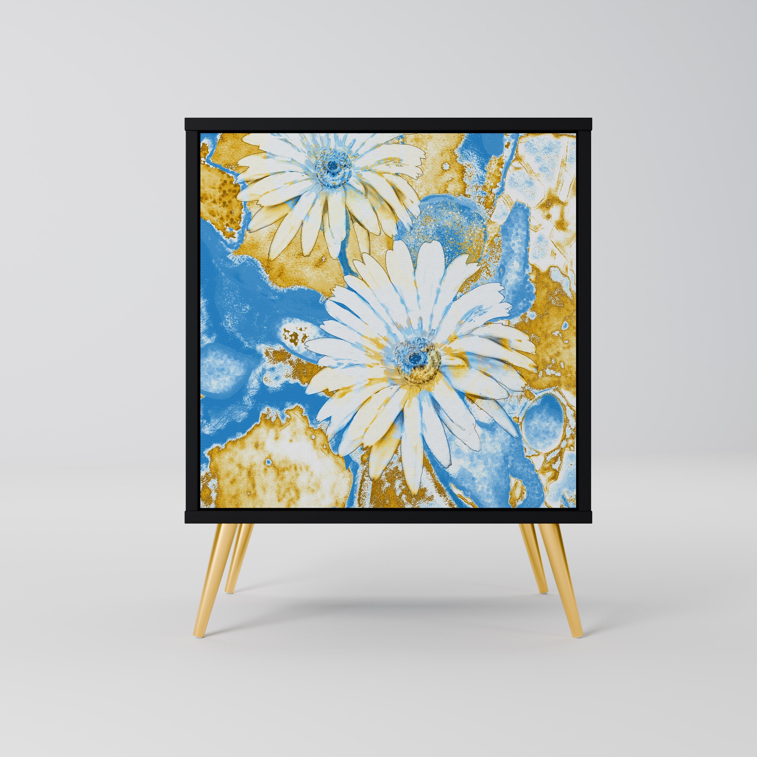 DAISY LUXE Aparador de 1 Porta em Acabamento Preto