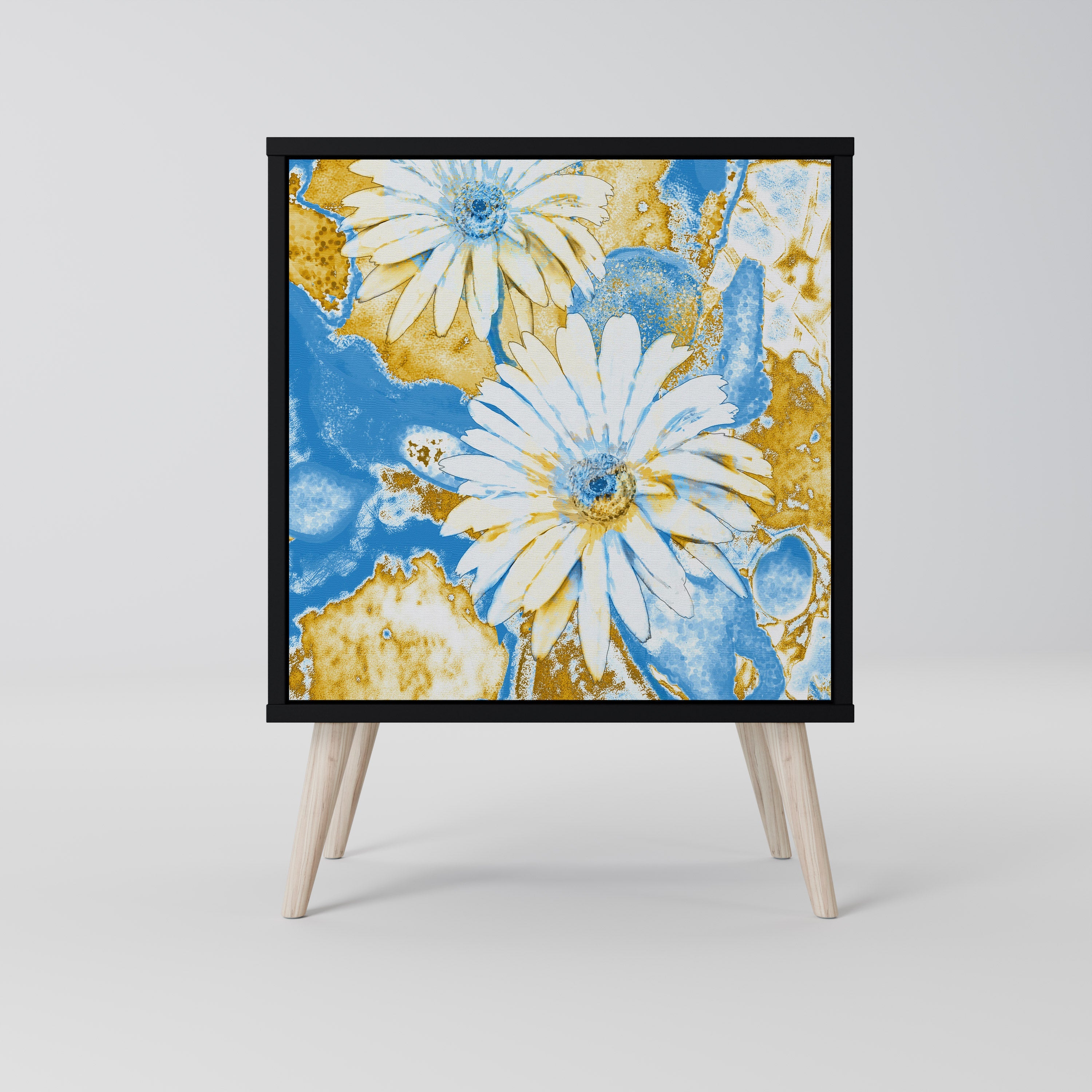 DAISY LUXE Aparador de 1 Porta em Acabamento Preto