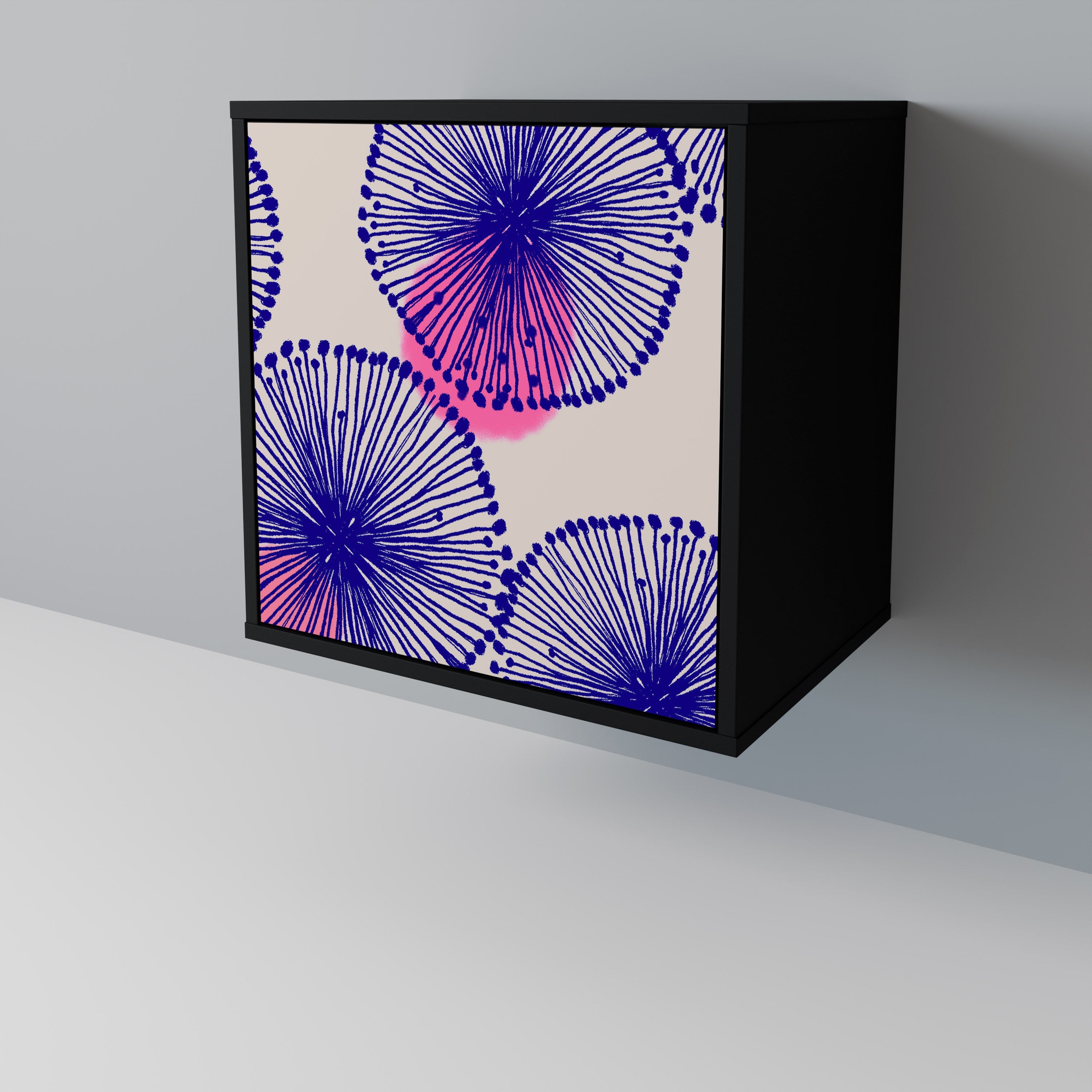 MAGIC NATURE Aparador de 1 Porta em Acabamento Preto