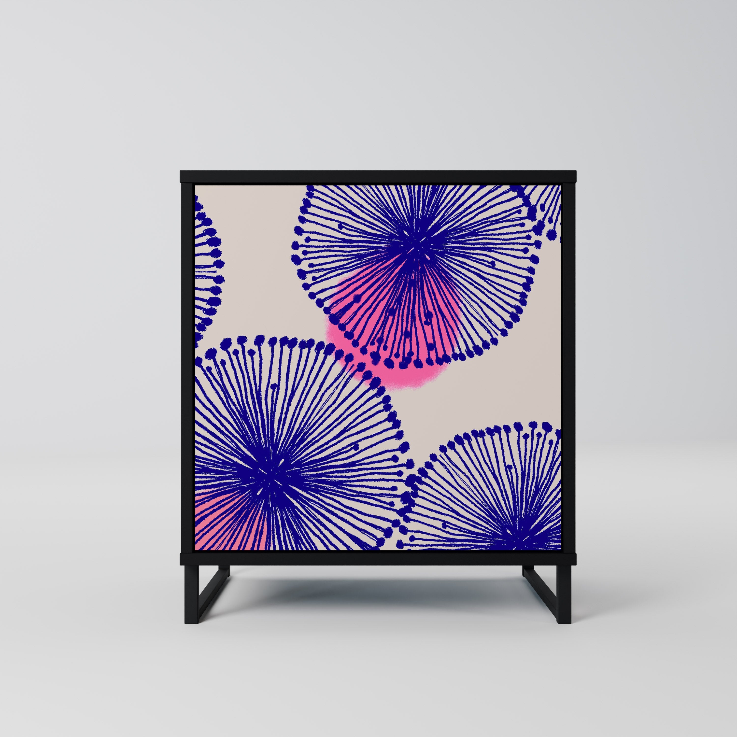 MAGIC NATURE Aparador de 1 Porta em Acabamento Preto