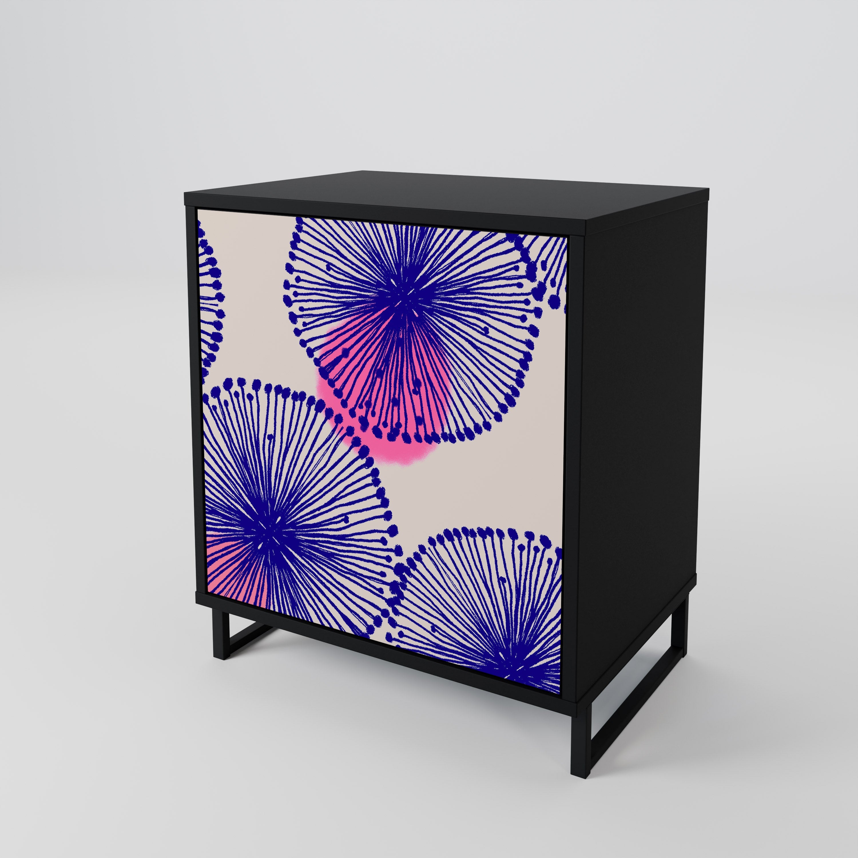 MAGIC NATURE Aparador de 1 Porta em Acabamento Preto