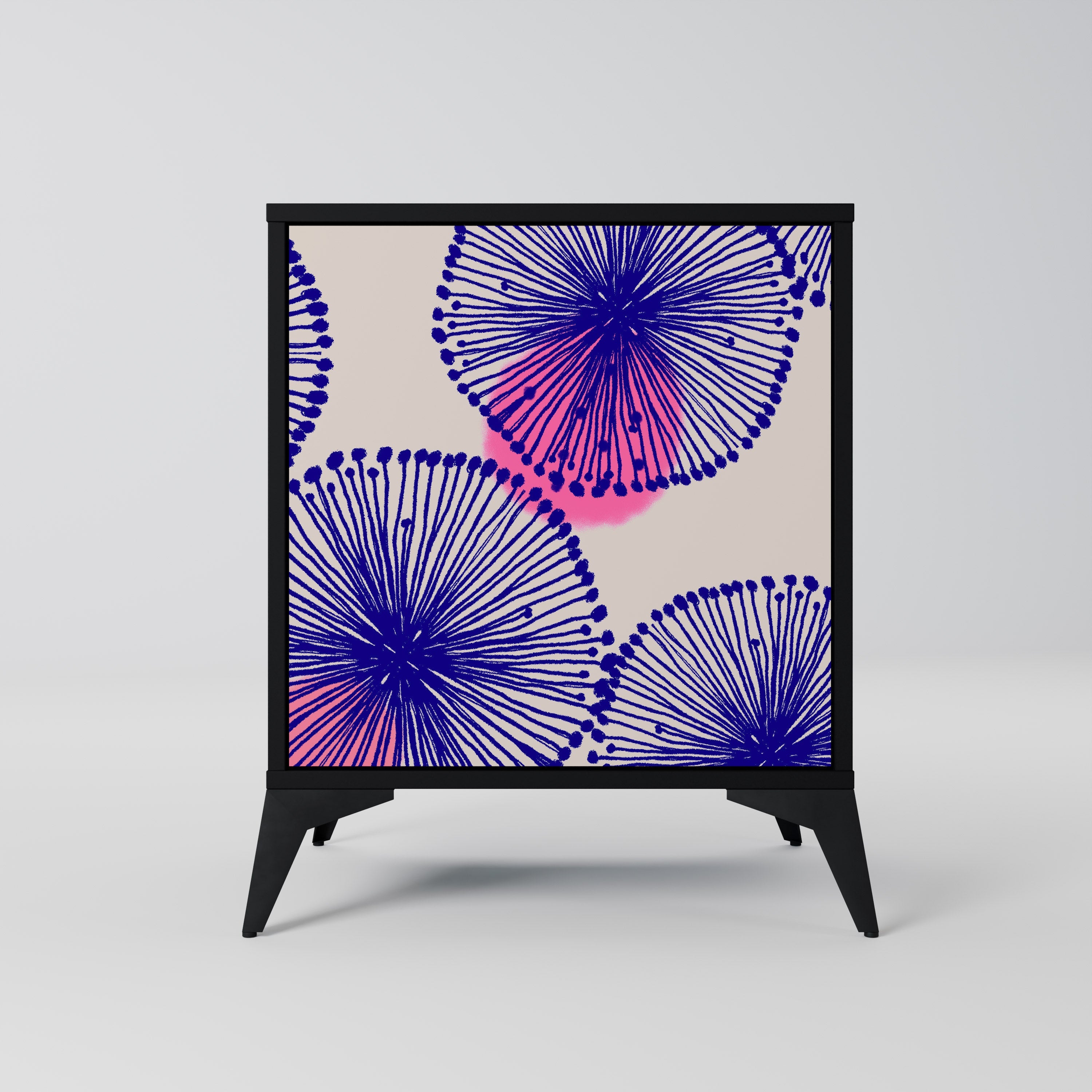 MAGIC NATURE Aparador de 1 Porta em Acabamento Preto