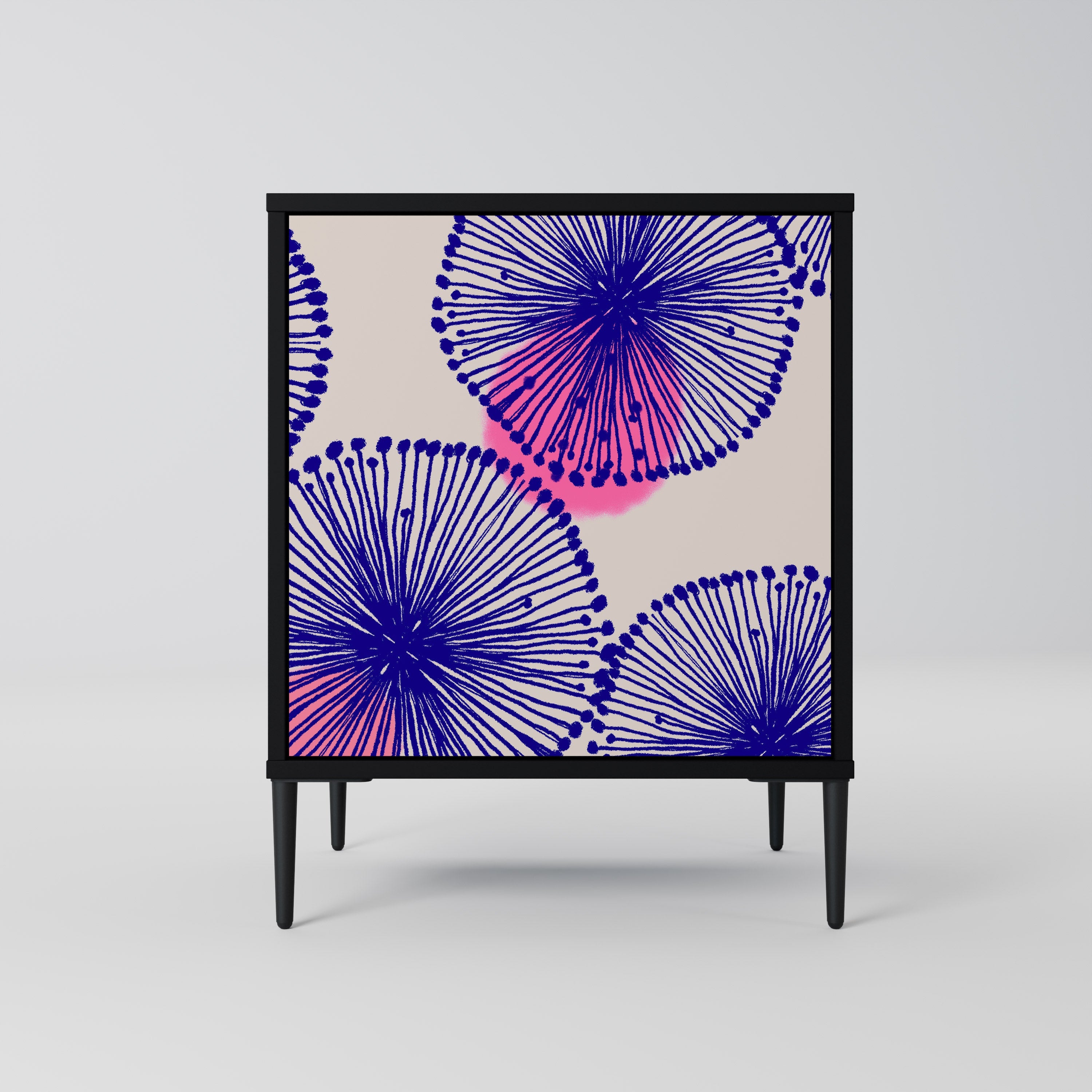 MAGIC NATURE Aparador de 1 Porta em Acabamento Preto