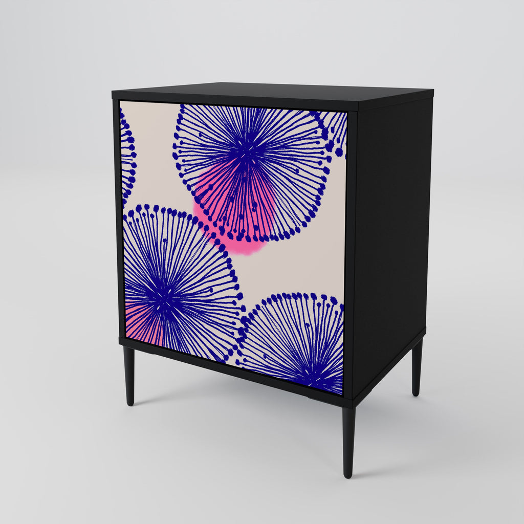 MAGIC NATURE Aparador de 1 Porta em Acabamento Preto