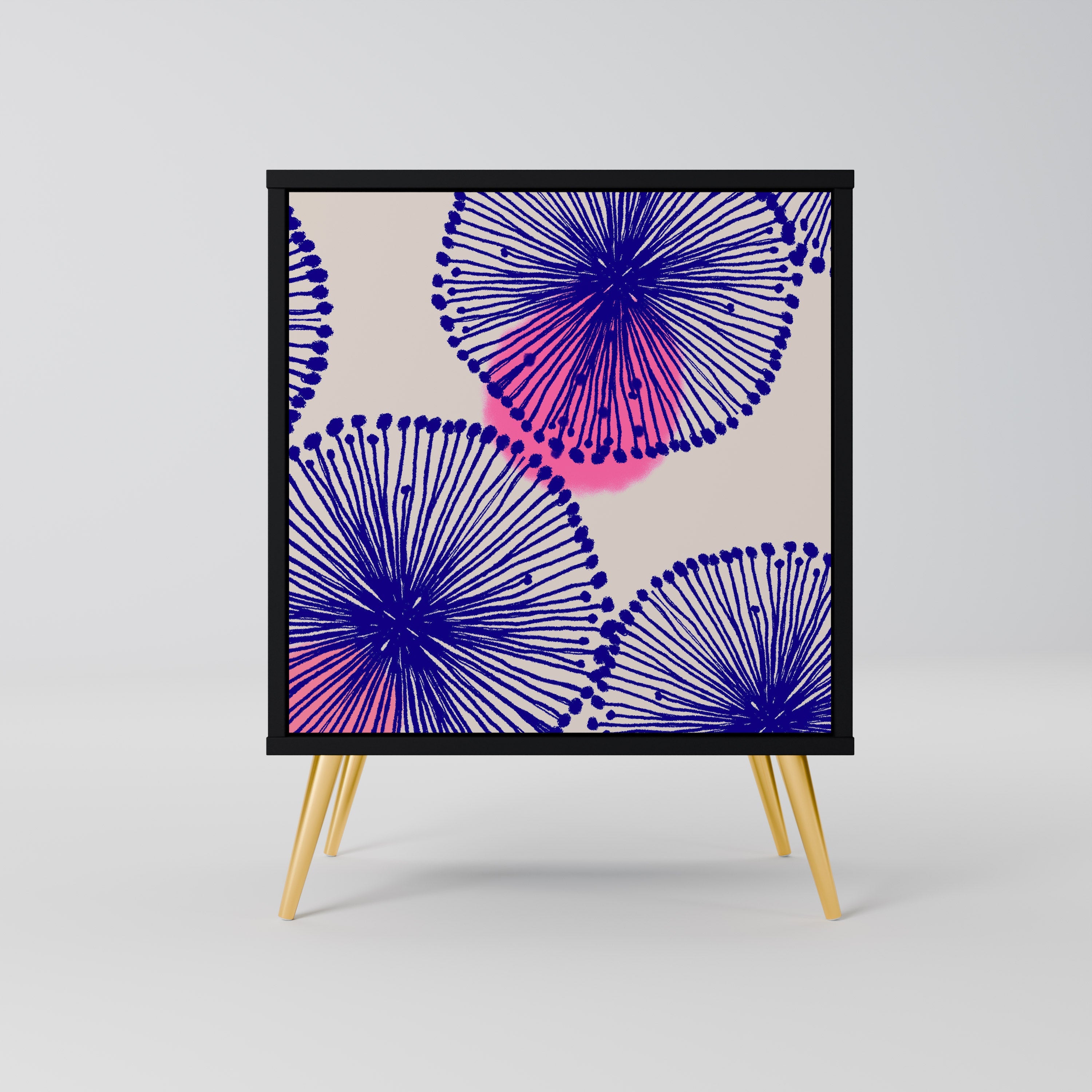 MAGIC NATURE Aparador de 1 Porta em Acabamento Preto