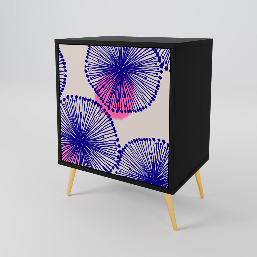 MAGIC NATURE Aparador de 1 Porta em Acabamento Preto