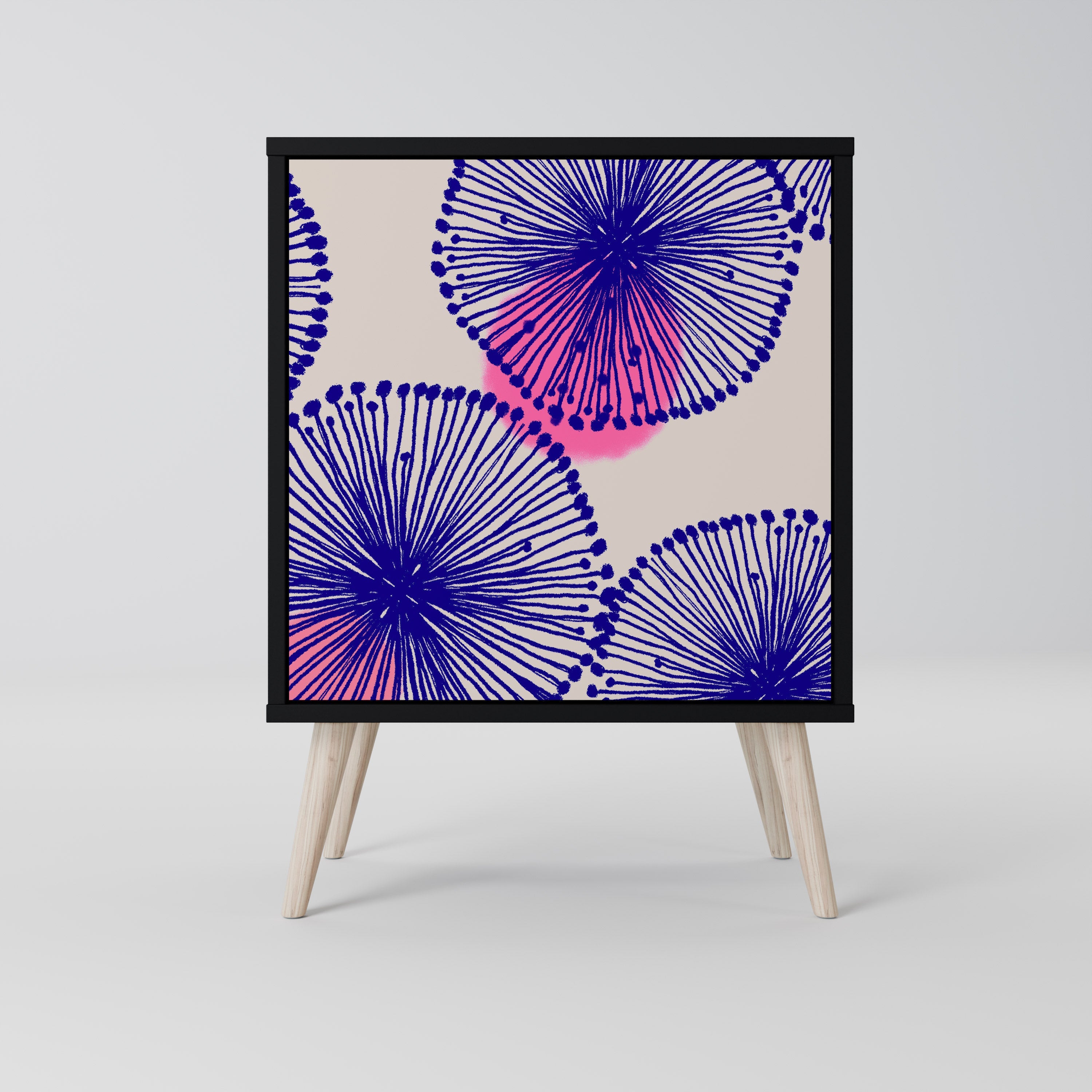 MAGIC NATURE Aparador de 1 Porta em Acabamento Preto