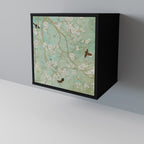 BLOOMING CHARM Aparador de 1 Porta em Acabamento Preto