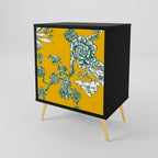 YELLOW CHINOISERIE Aparador de 1 Porta em Acabamento Preto