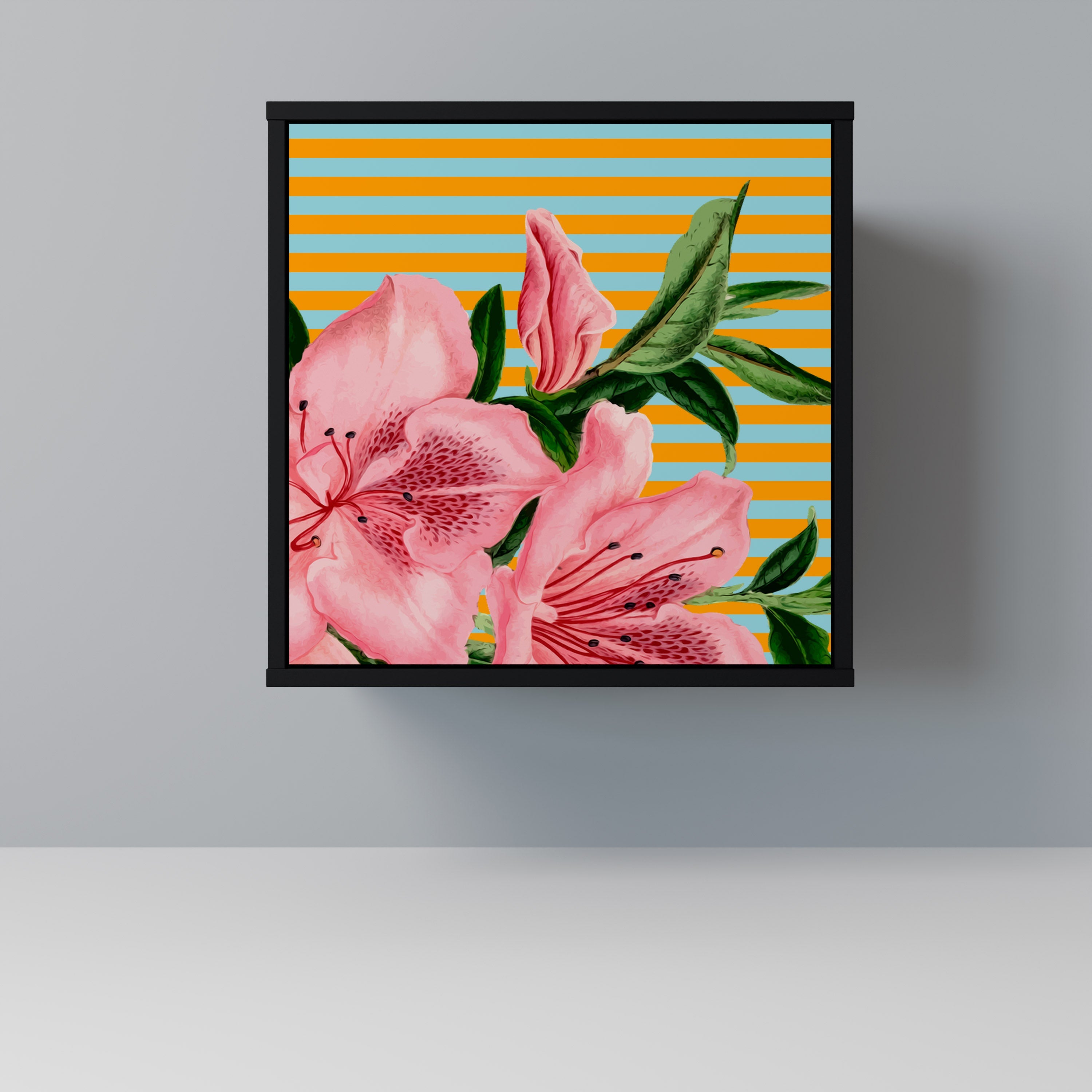 FRAGILE BEAUTY Aparador de 1 Porta em Acabamento Preto