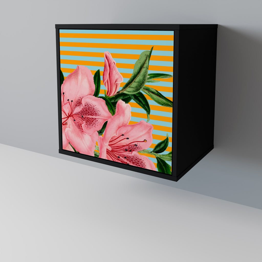 FRAGILE BEAUTY Aparador de 1 Porta em Acabamento Preto