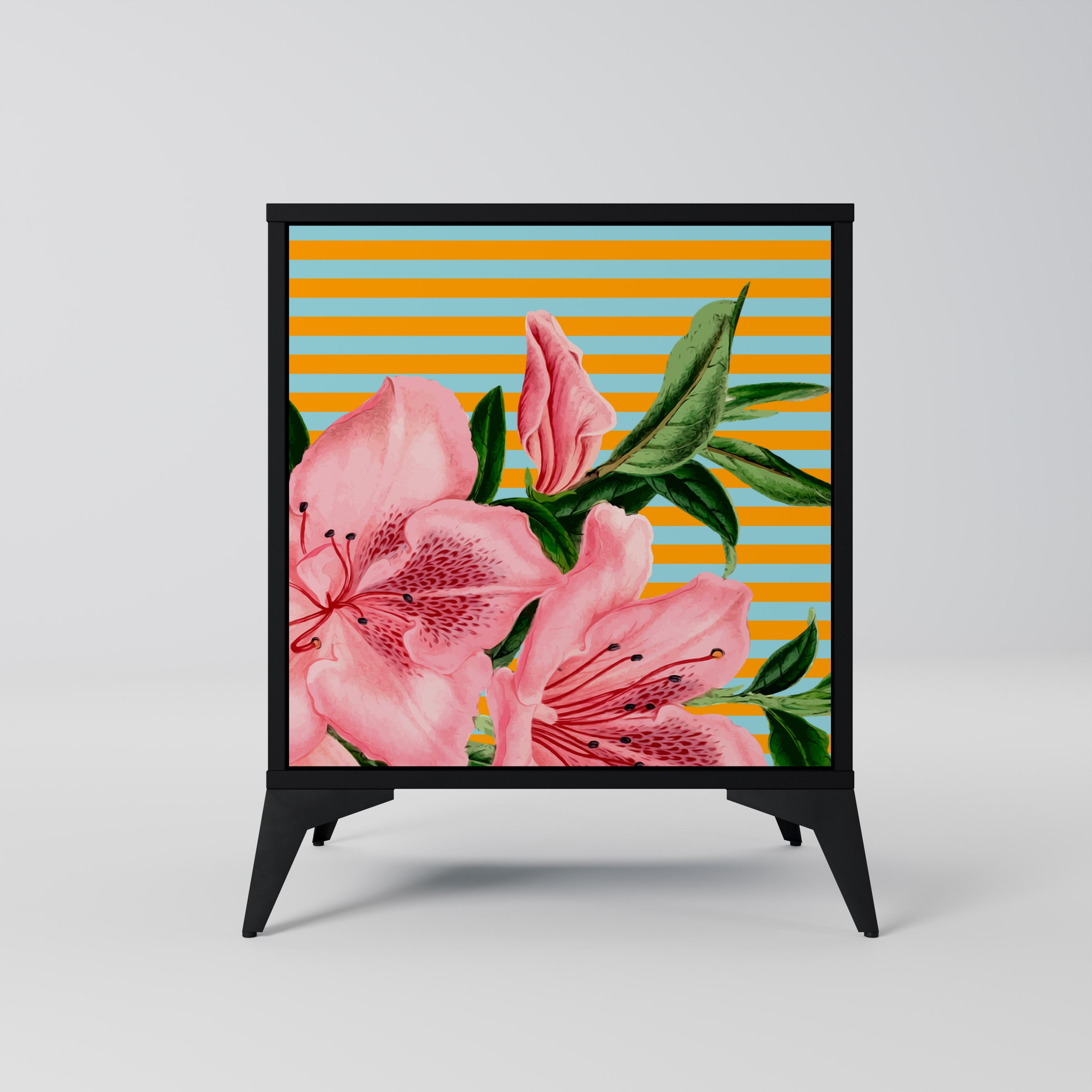 FRAGILE BEAUTY Aparador de 1 Porta em Acabamento Preto