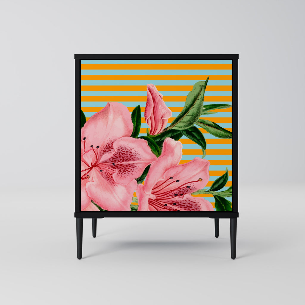 FRAGILE BEAUTY Aparador de 1 Porta em Acabamento Preto