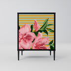 FRAGILE BEAUTY Aparador de 1 Porta em Acabamento Preto