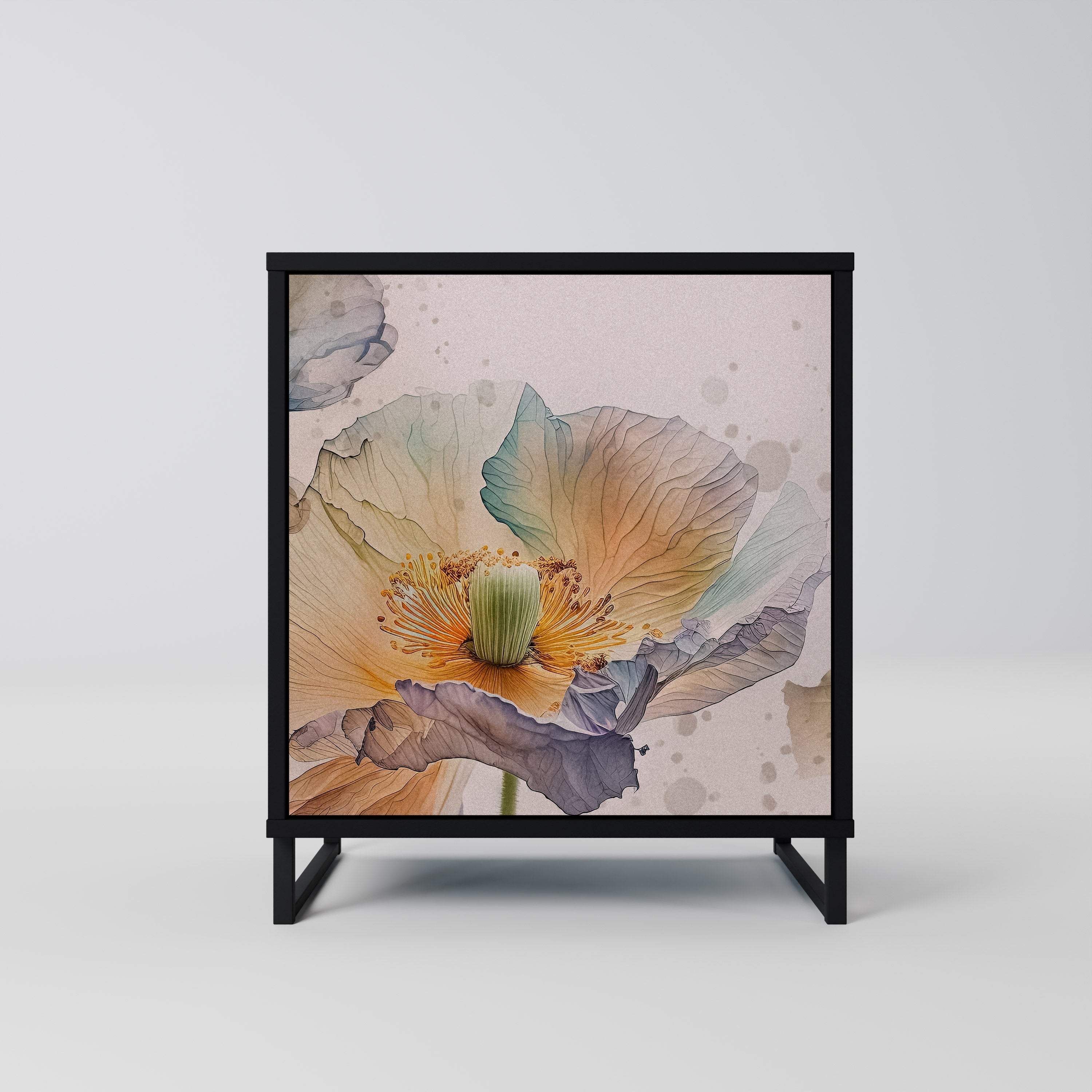 SOFTEN POPPY Aparador de 1 Porta em Acabamento Preto