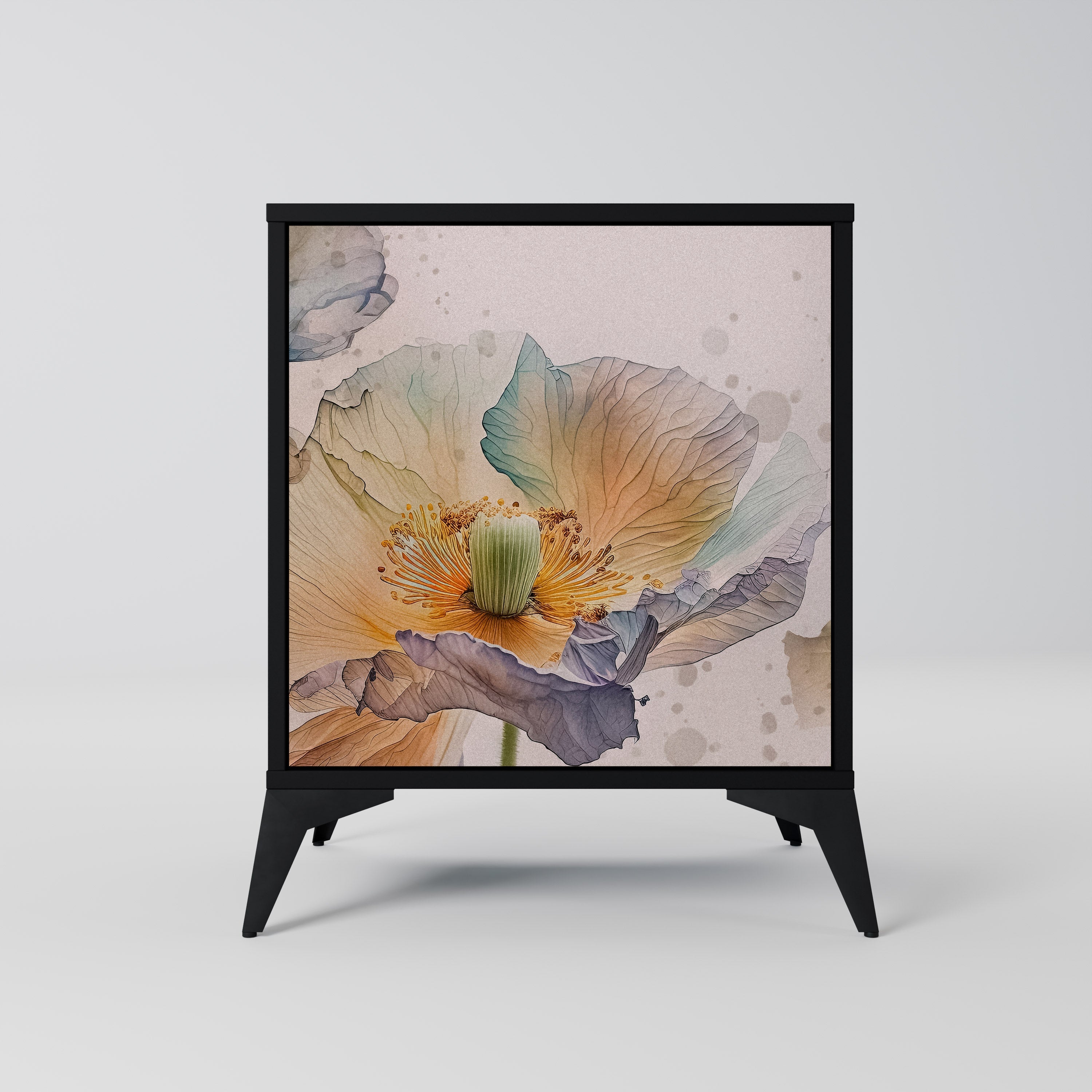 SOFTEN POPPY Aparador de 1 Porta em Acabamento Preto