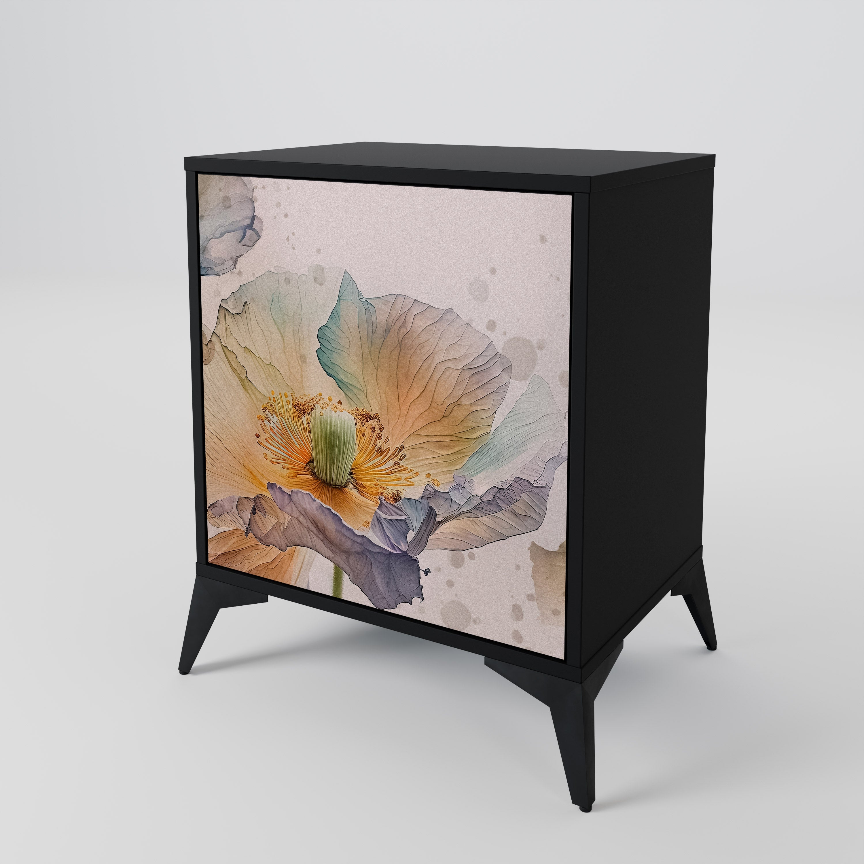 SOFTEN POPPY Aparador de 1 Porta em Acabamento Preto