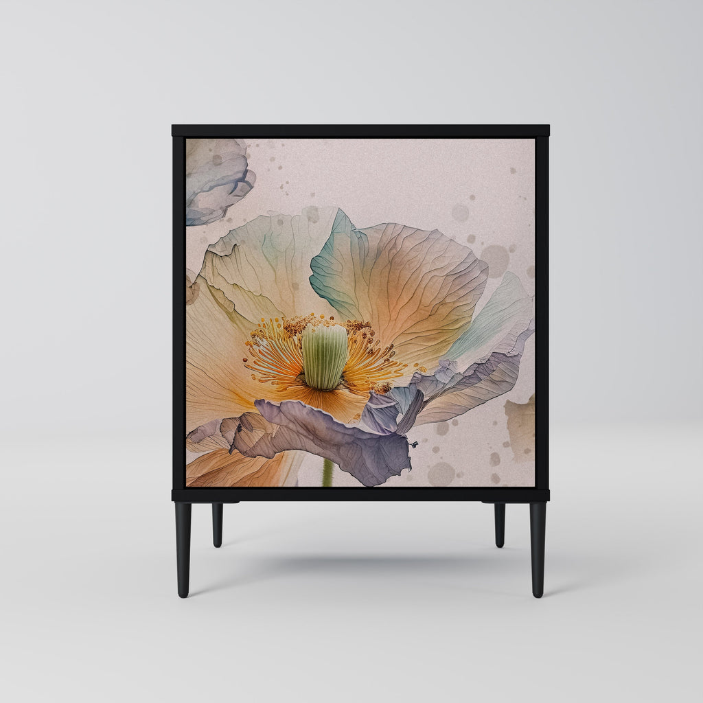 SOFTEN POPPY Aparador de 1 Porta em Acabamento Preto