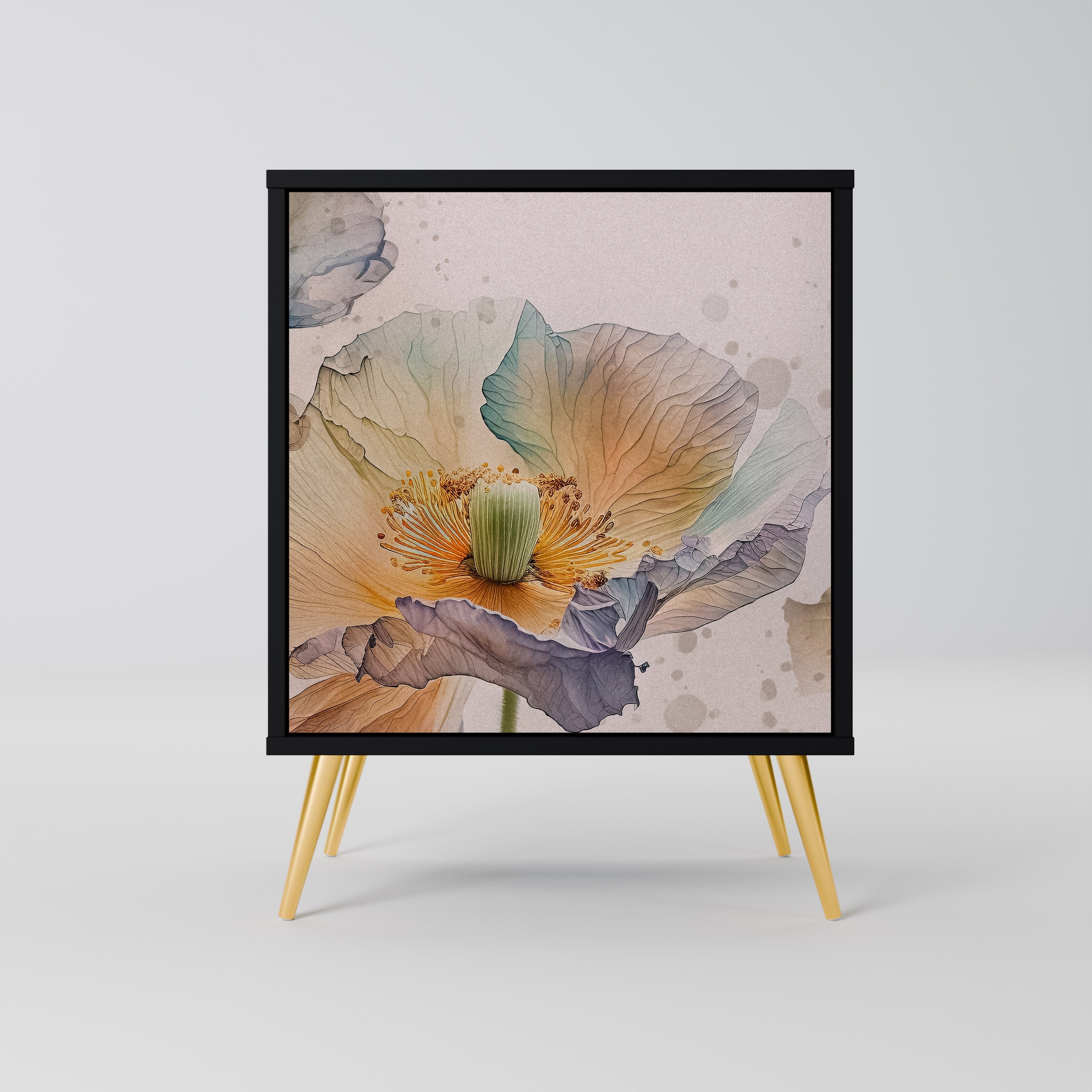 SOFTEN POPPY Aparador de 1 Porta em Acabamento Preto