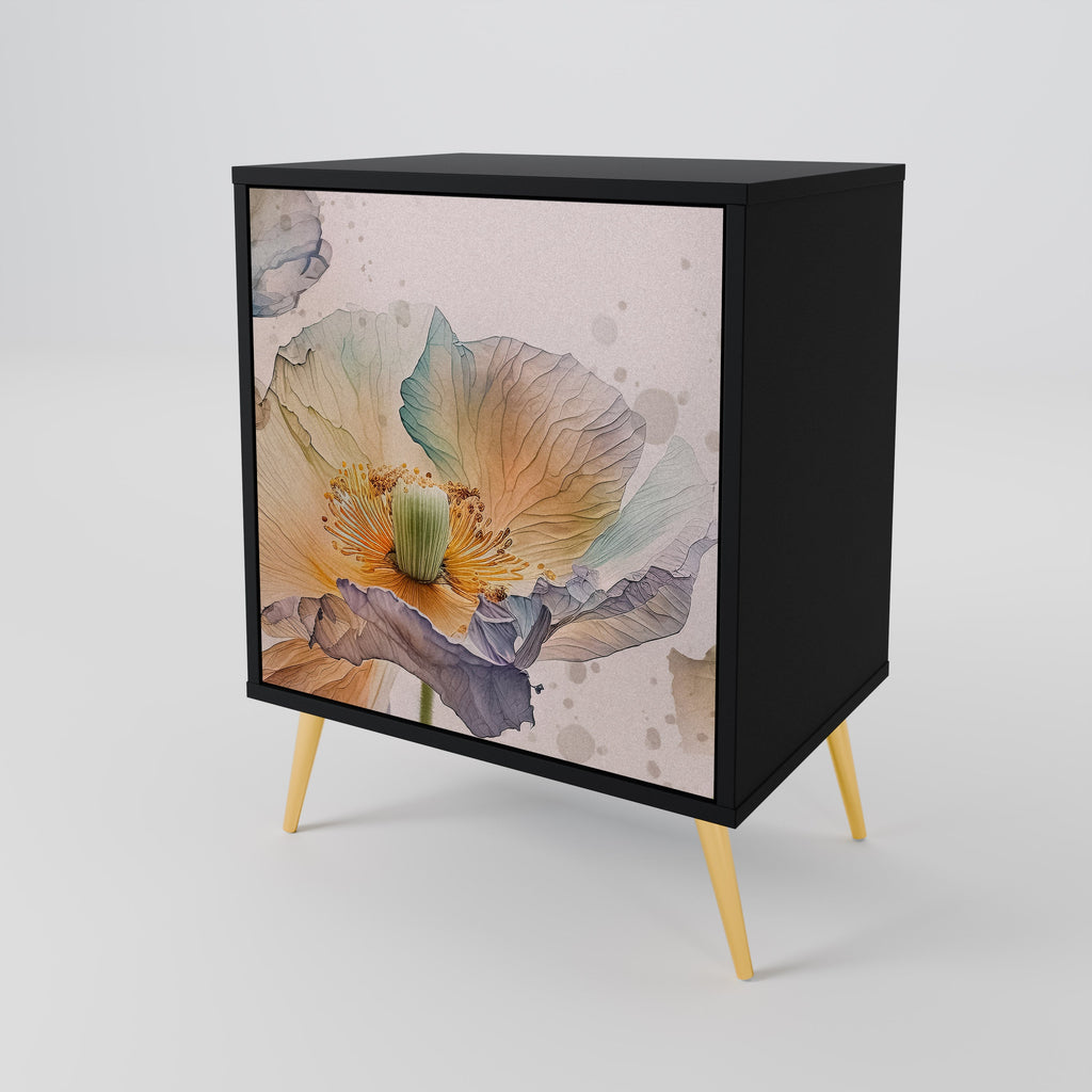 SOFTEN POPPY Aparador de 1 Porta em Acabamento Preto