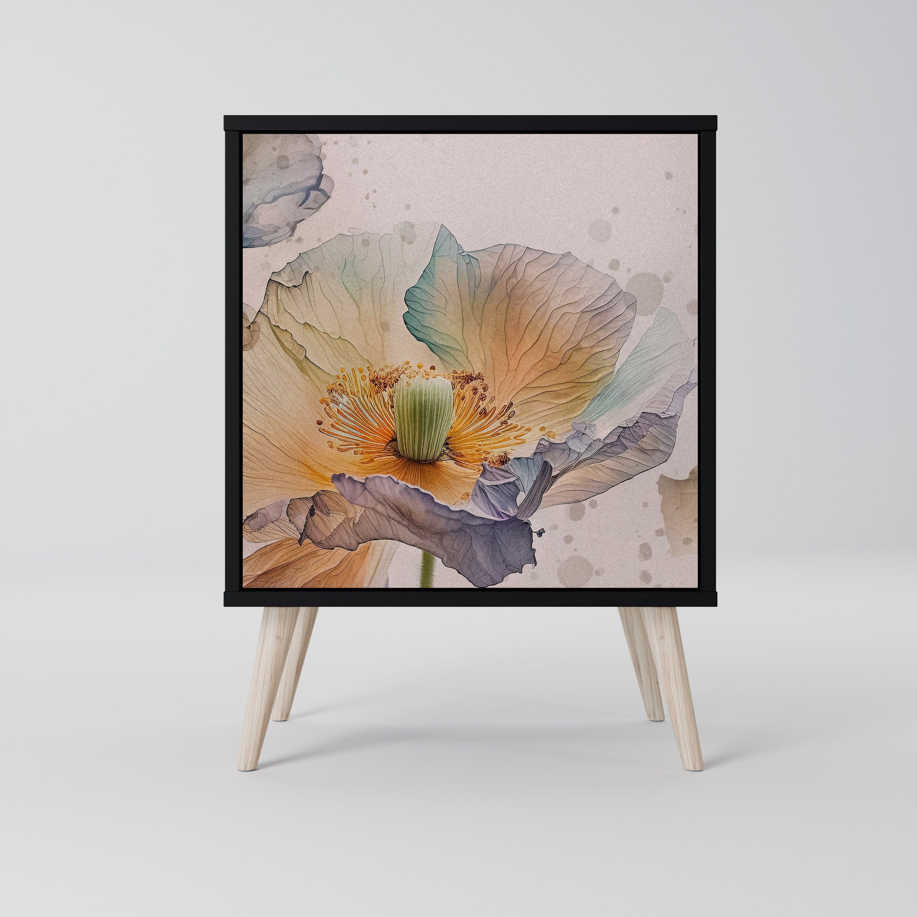 SOFTEN POPPY Aparador de 1 Porta em Acabamento Preto