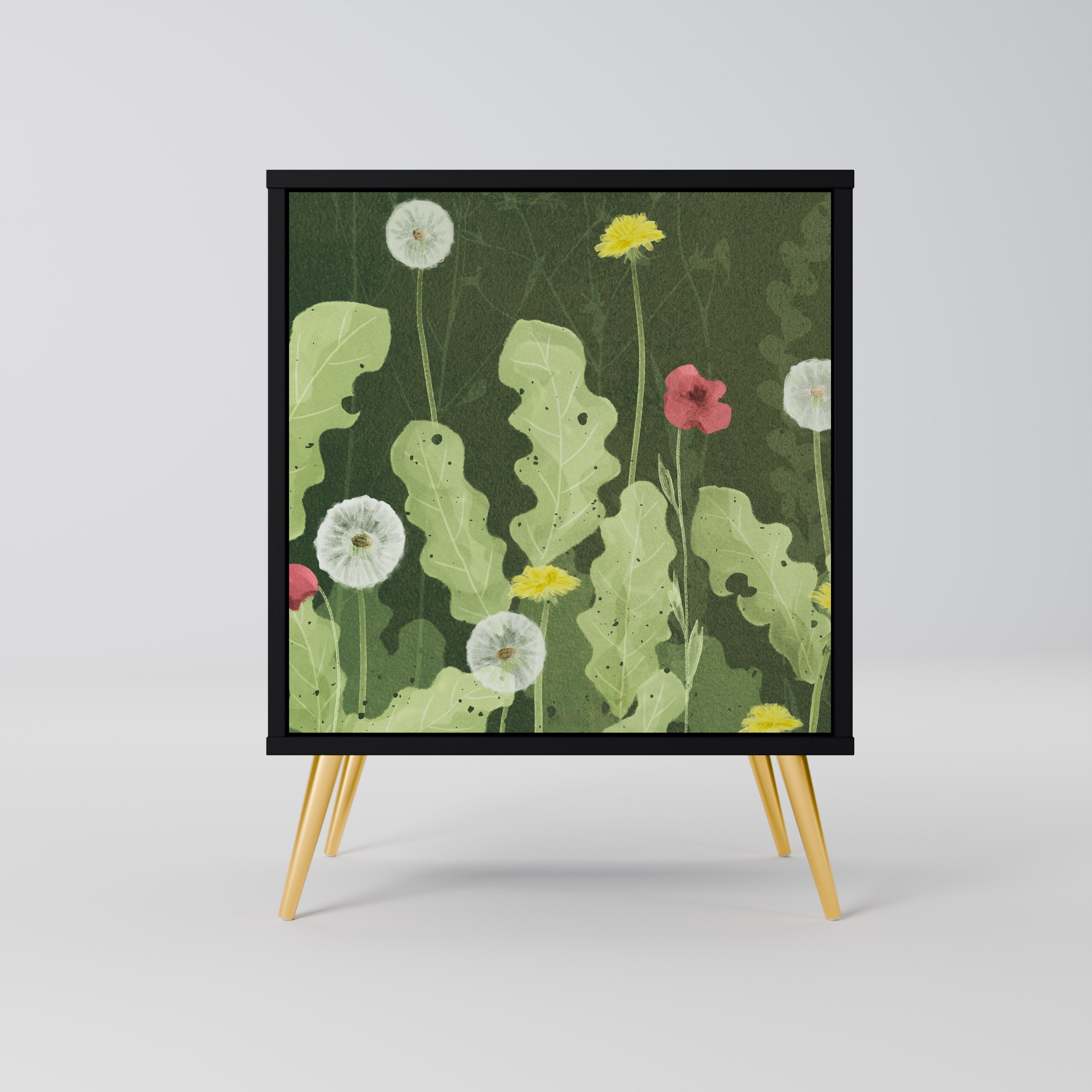 DANDELION AMUSE Aparador de 1 Porta em Acabamento Preto