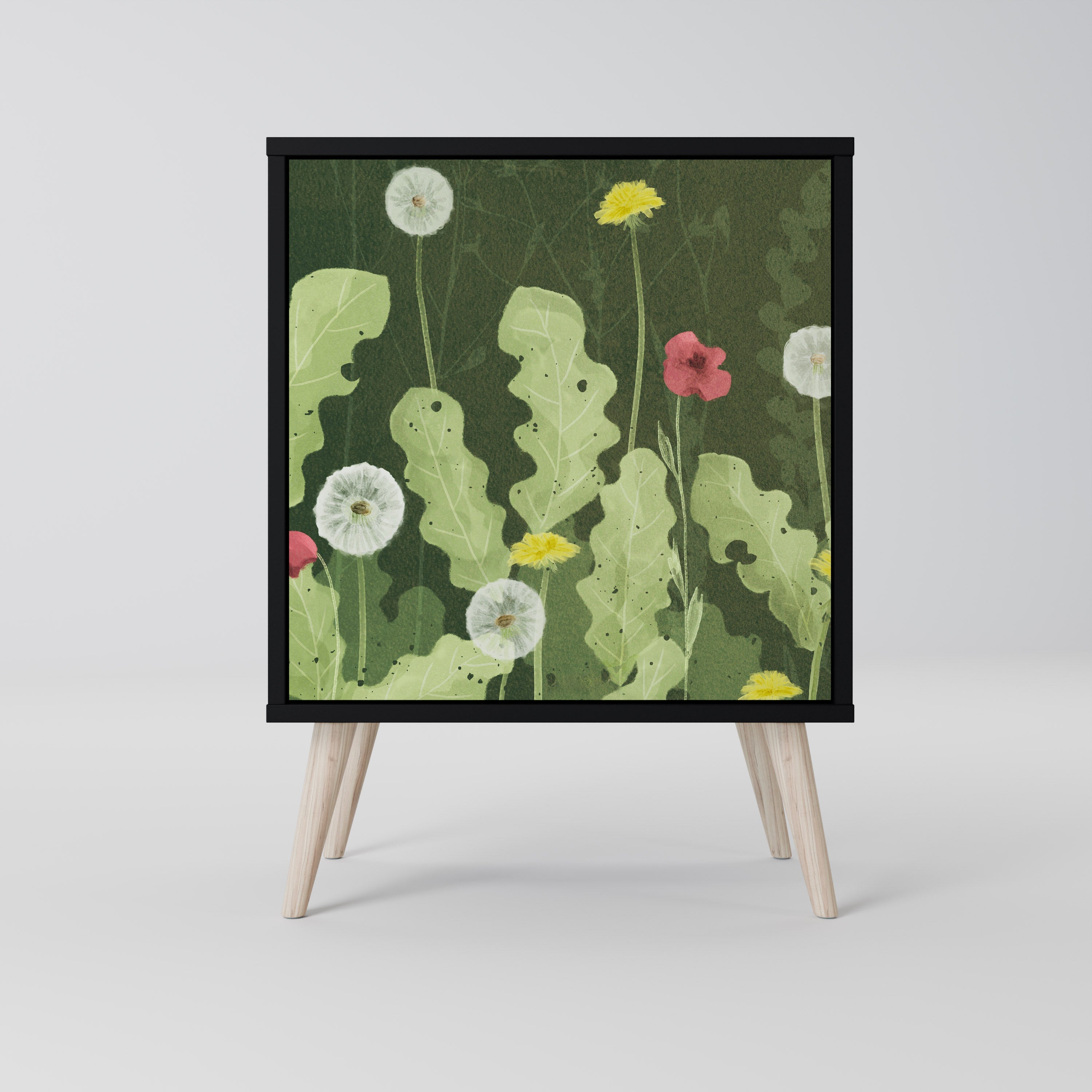 DANDELION AMUSE Aparador de 1 Porta em Acabamento Preto