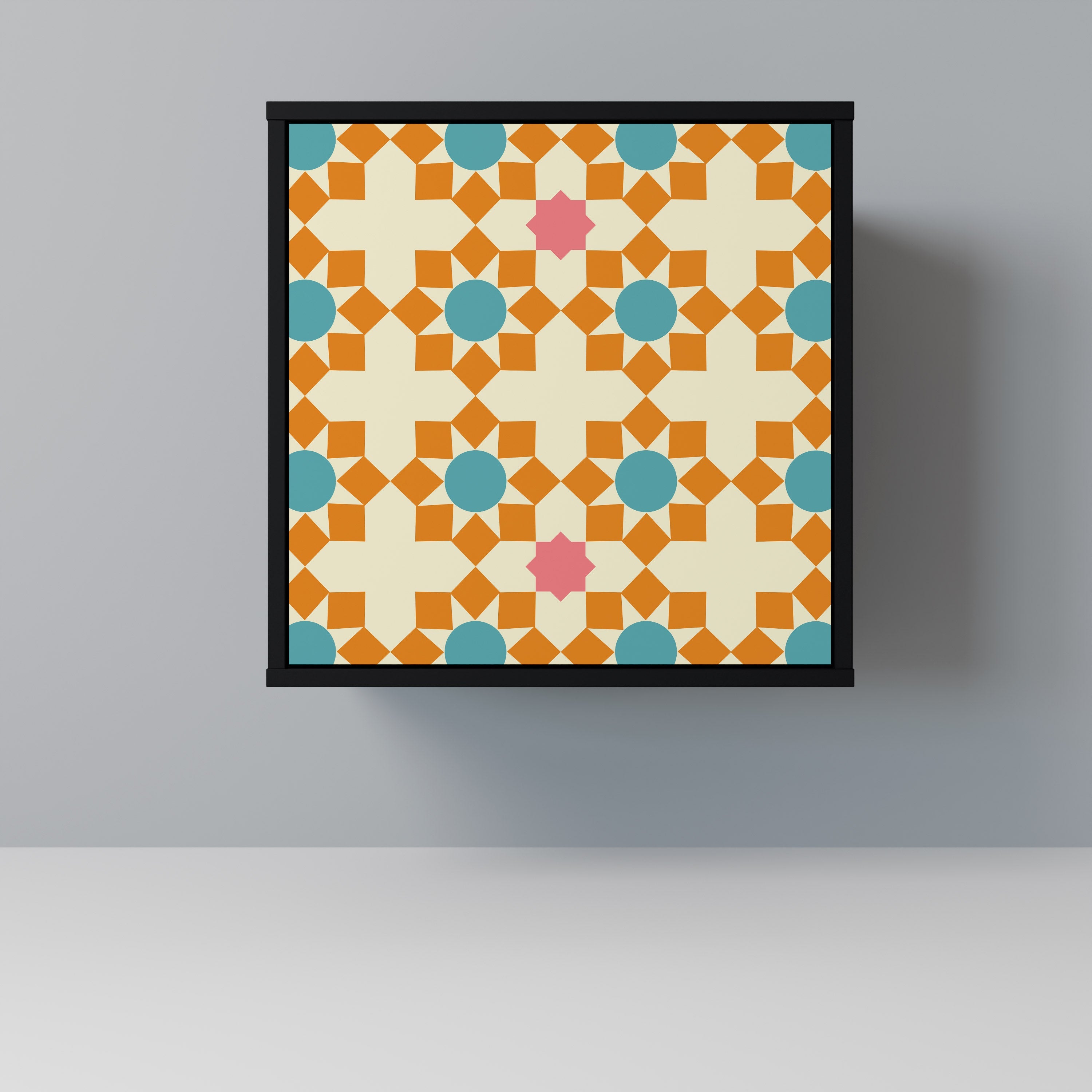 FLORAL DECOR Aparador de 1 Porta em Acabamento Preto