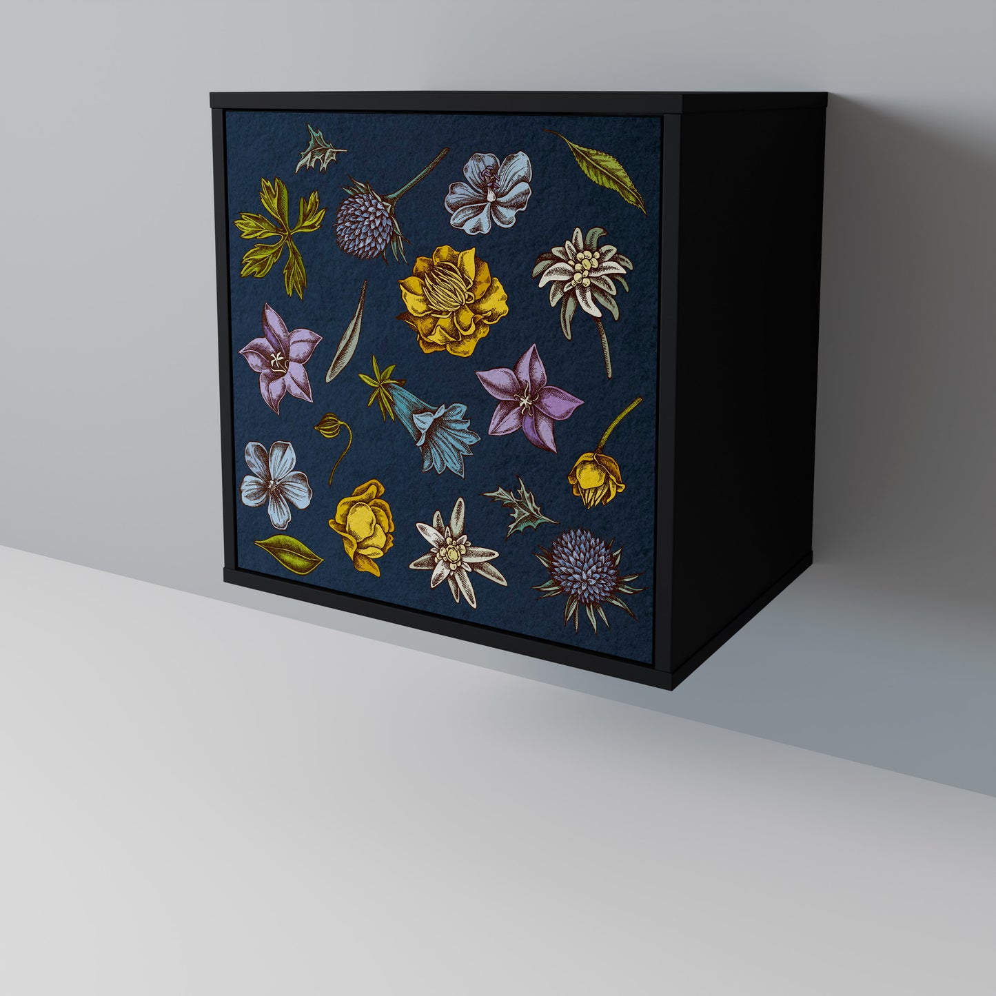 FLOWERS ON NAVY BLUE Aparador de 1 Porta